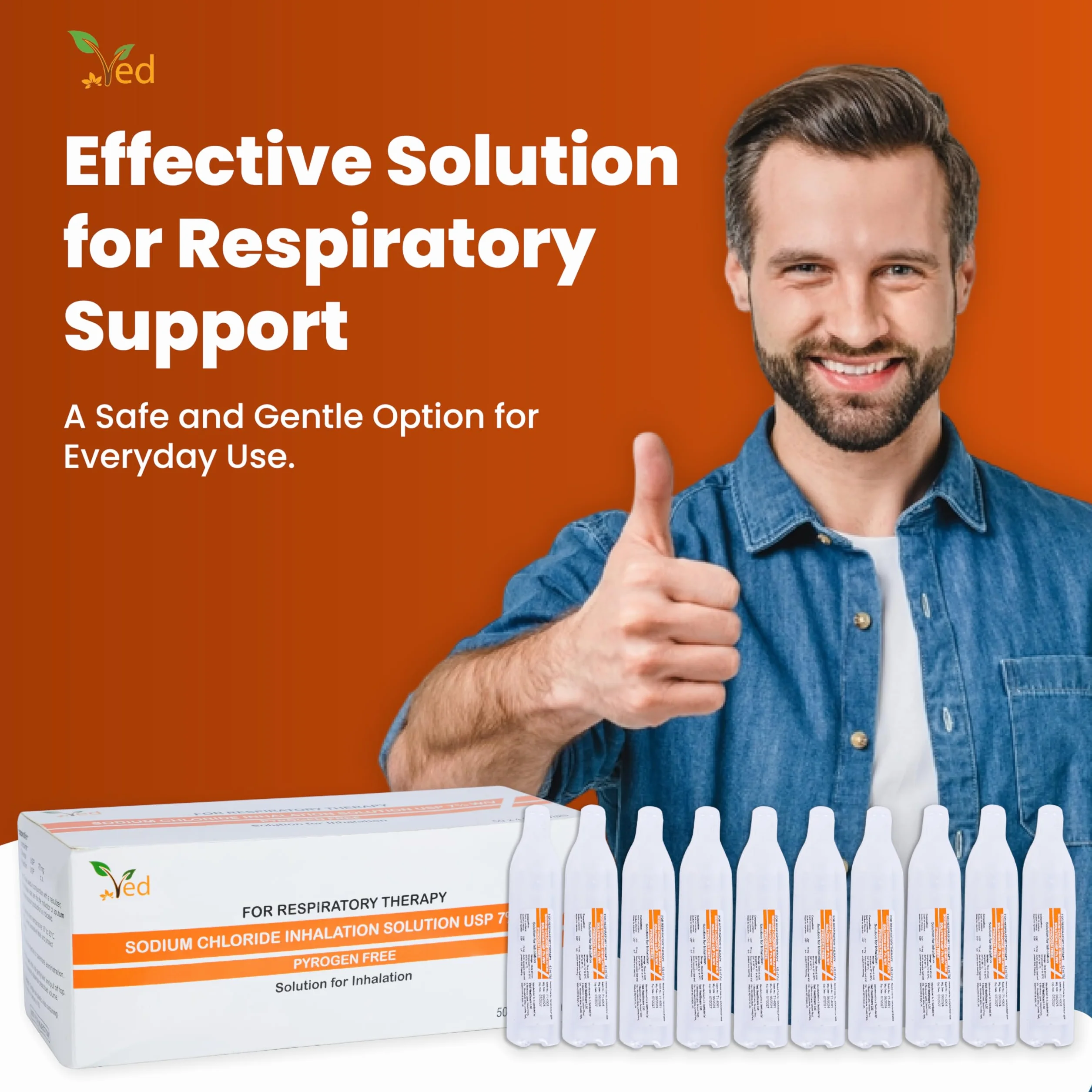 Hypertonic Saline Solution 7% Sodium Chloride NaCl 4.0 ml for Inhalation
