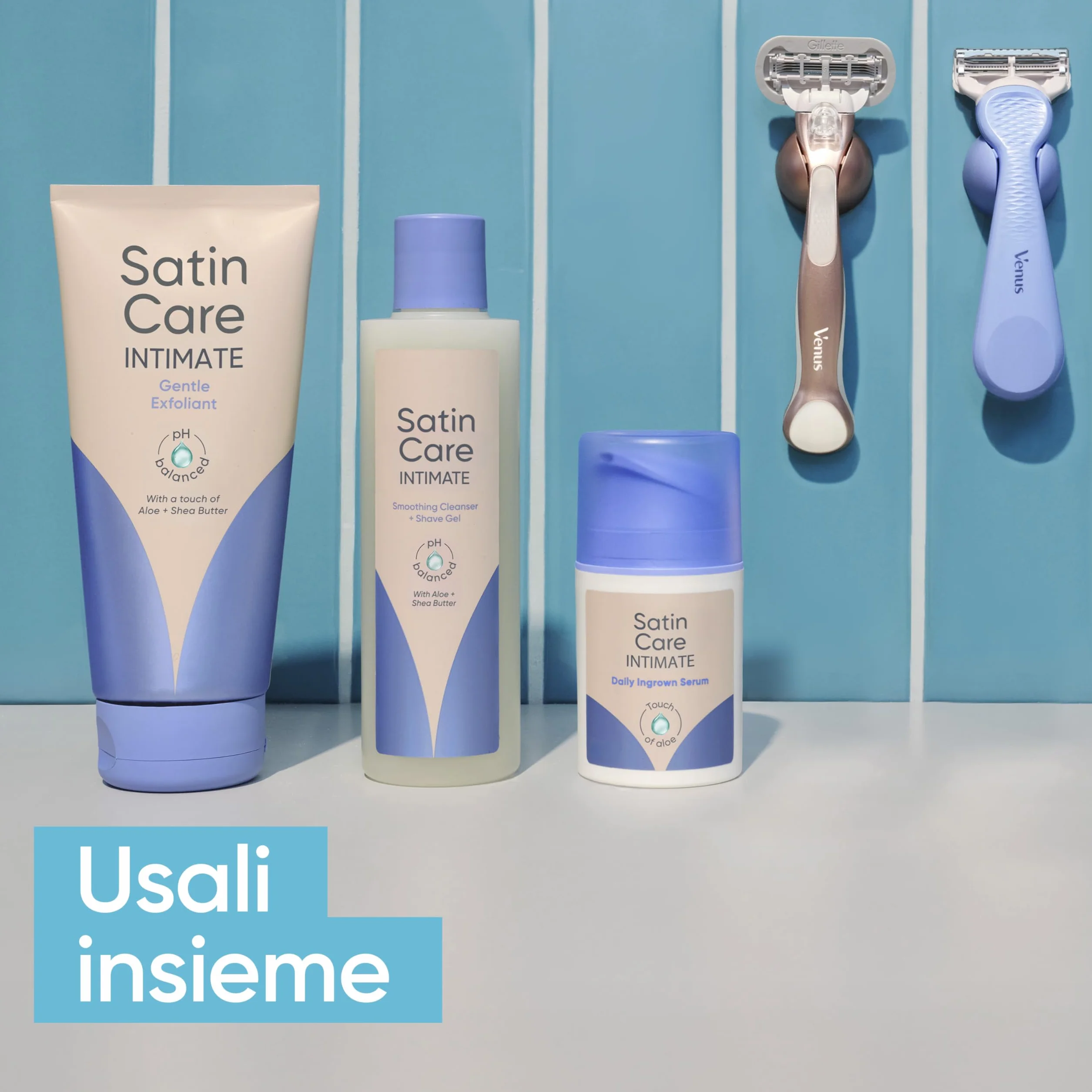 Gillette Venus Lamette Donna Ricambio 8 Pezzi per Rasoio Parti Intime con Barra Anti-irritazioni