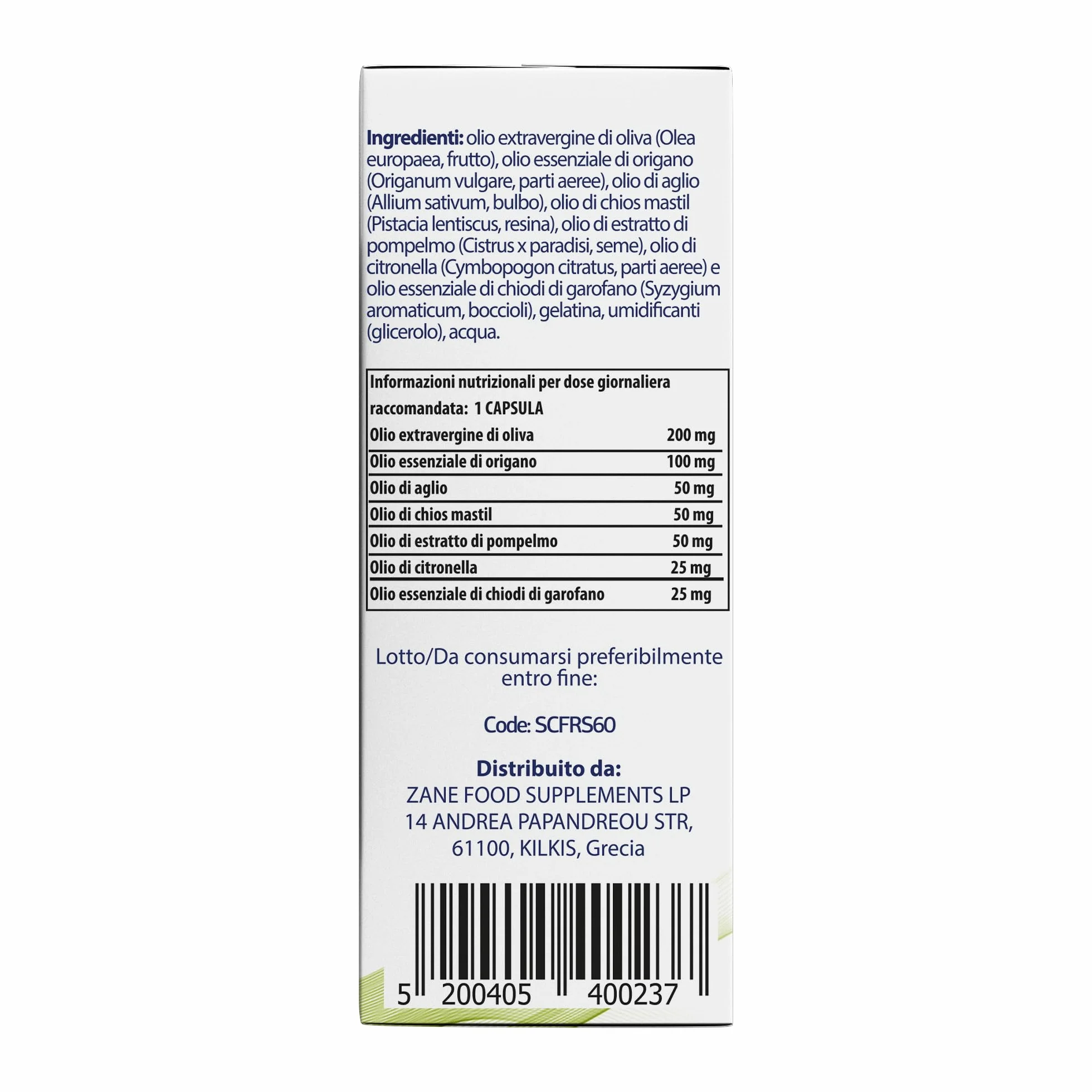 Zane Candidfree Softgels - Oregano Oil Power - Supporto Candida - 60 Softgels