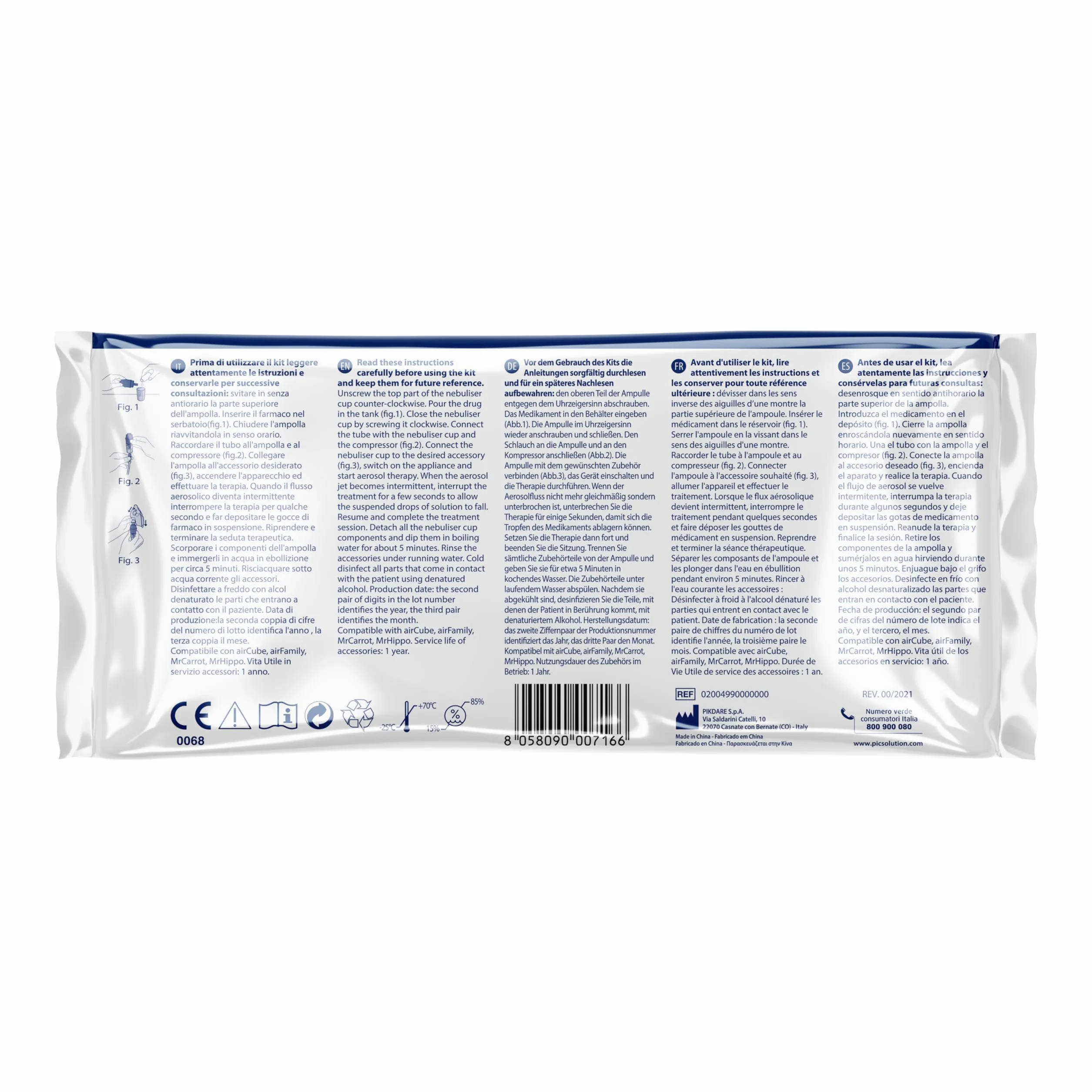 Pic Solution Kit Air Cube Aerosol Bianco Blu Trasparente