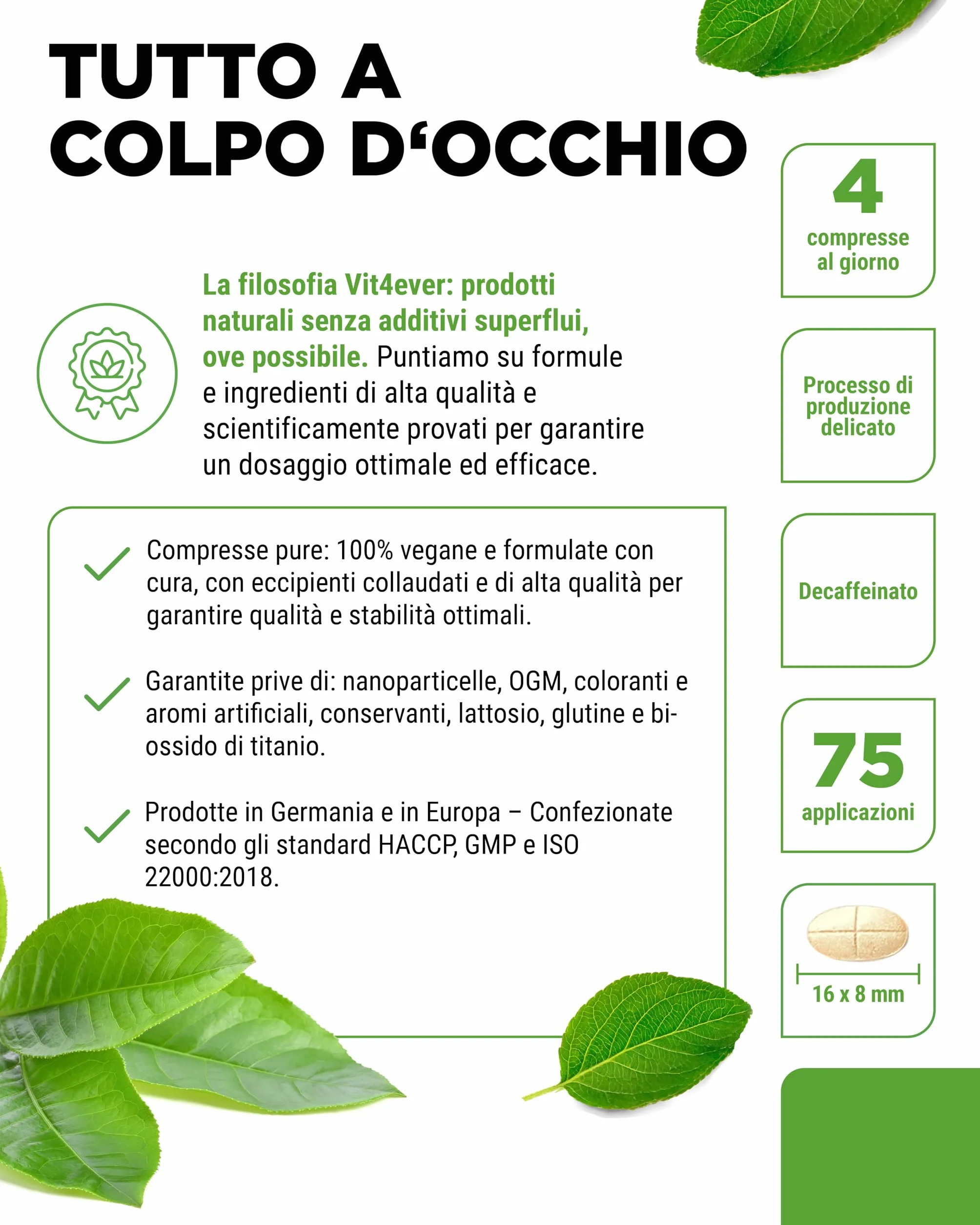 Estratto di Tè Verde 300 Compresse - Alto Dosaggio con 2000 mg di Estratto di Tè Verde, 300 mg di EGCG e 1000 mg di Polifenoli per Dose giornaliera - Green Tea - Vegano - Senza additivi inutili