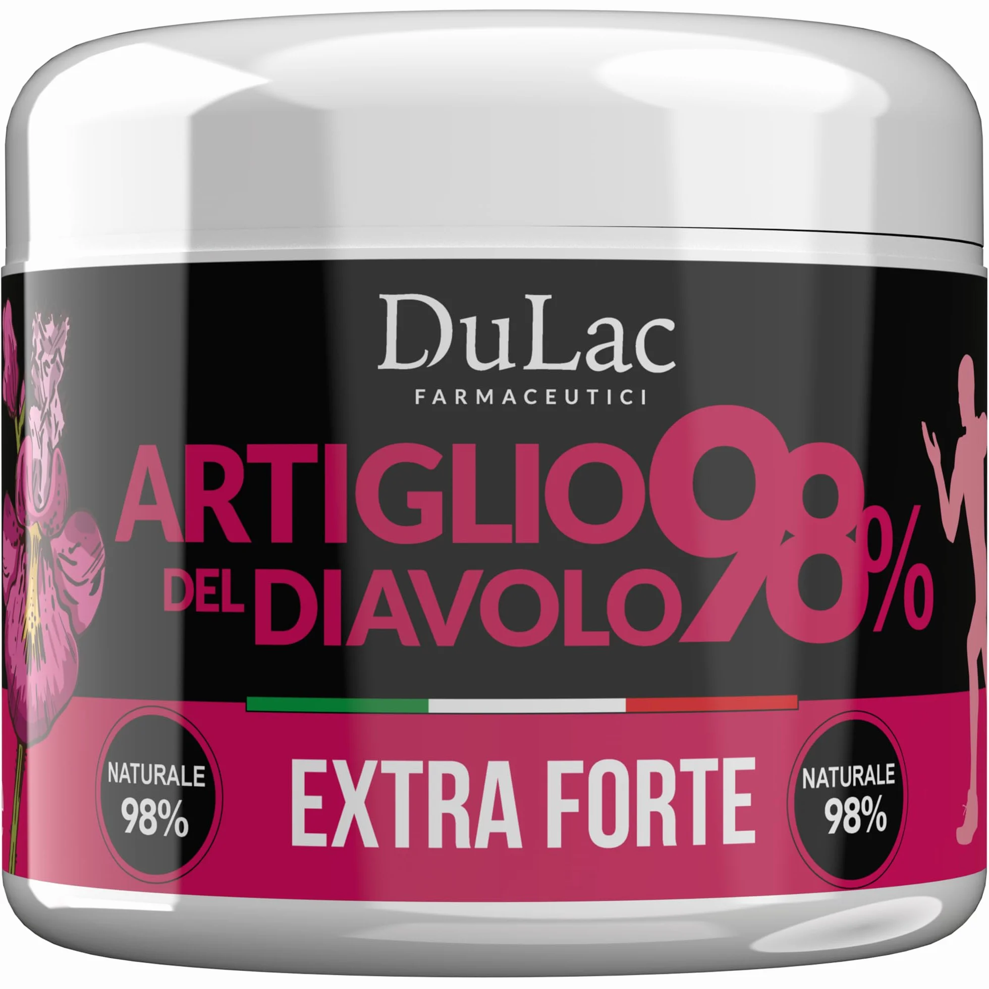 Dulac Artiglio del Diavolo 98% 500 ml Gel per Massaggio Muscolare Effetto Rinfrescante con Zenzero e Mentolo