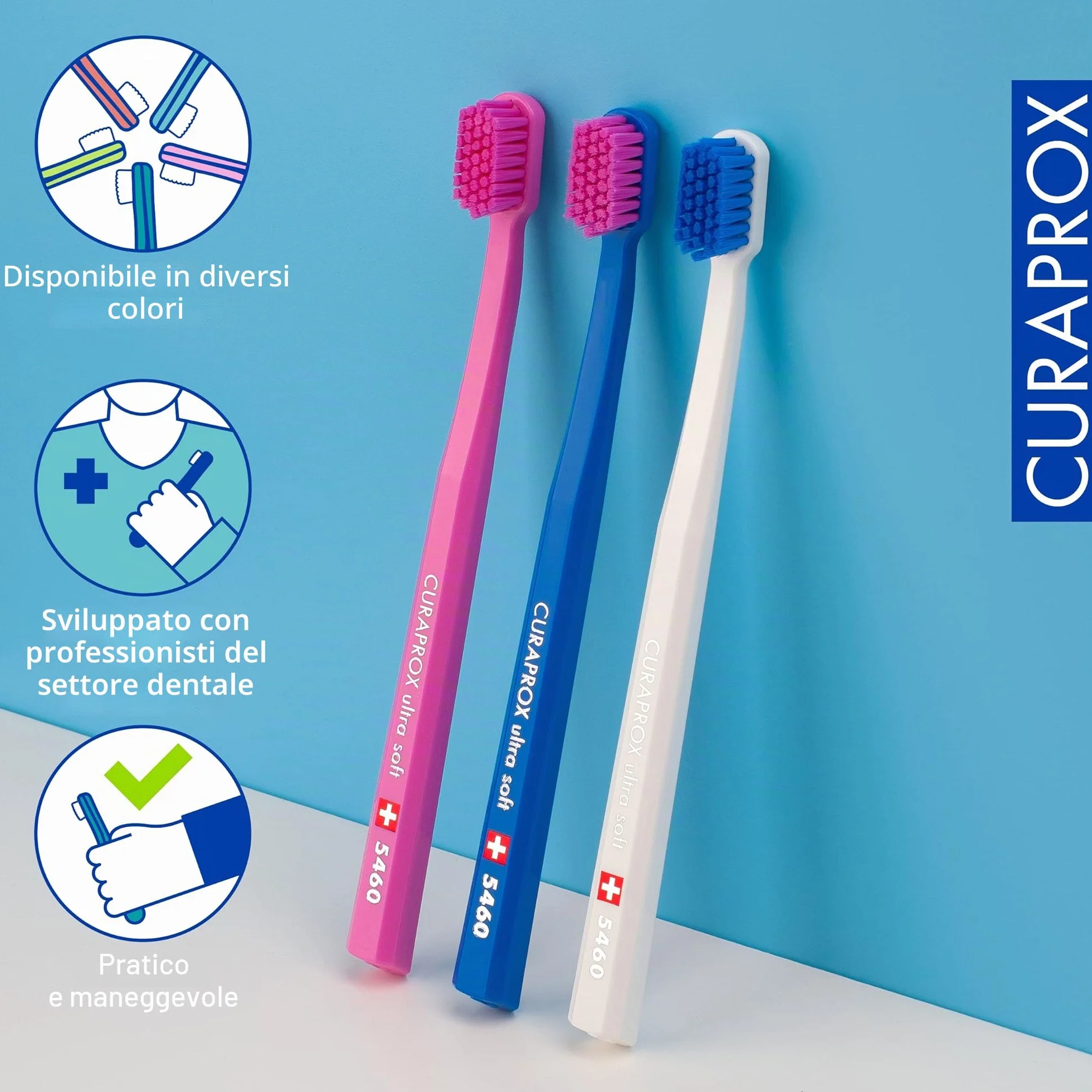 Curaprox CS 5460 Spazzolino ultra-morbido Gomma per adulti e cura dei denti Setole Curen pulizia delicata