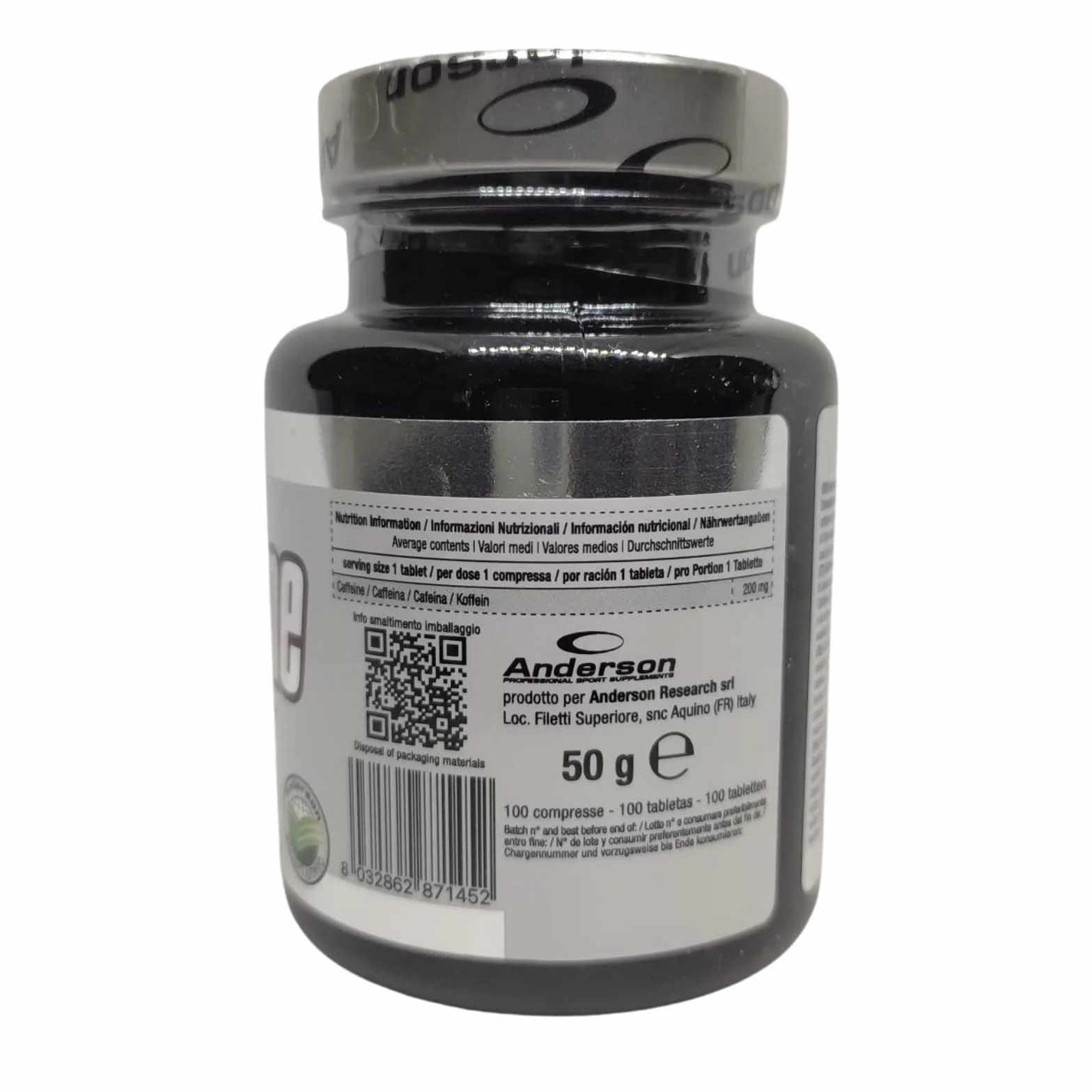 Anderson Integratore Alimentare Caffeine Caffeina 100 Compresse