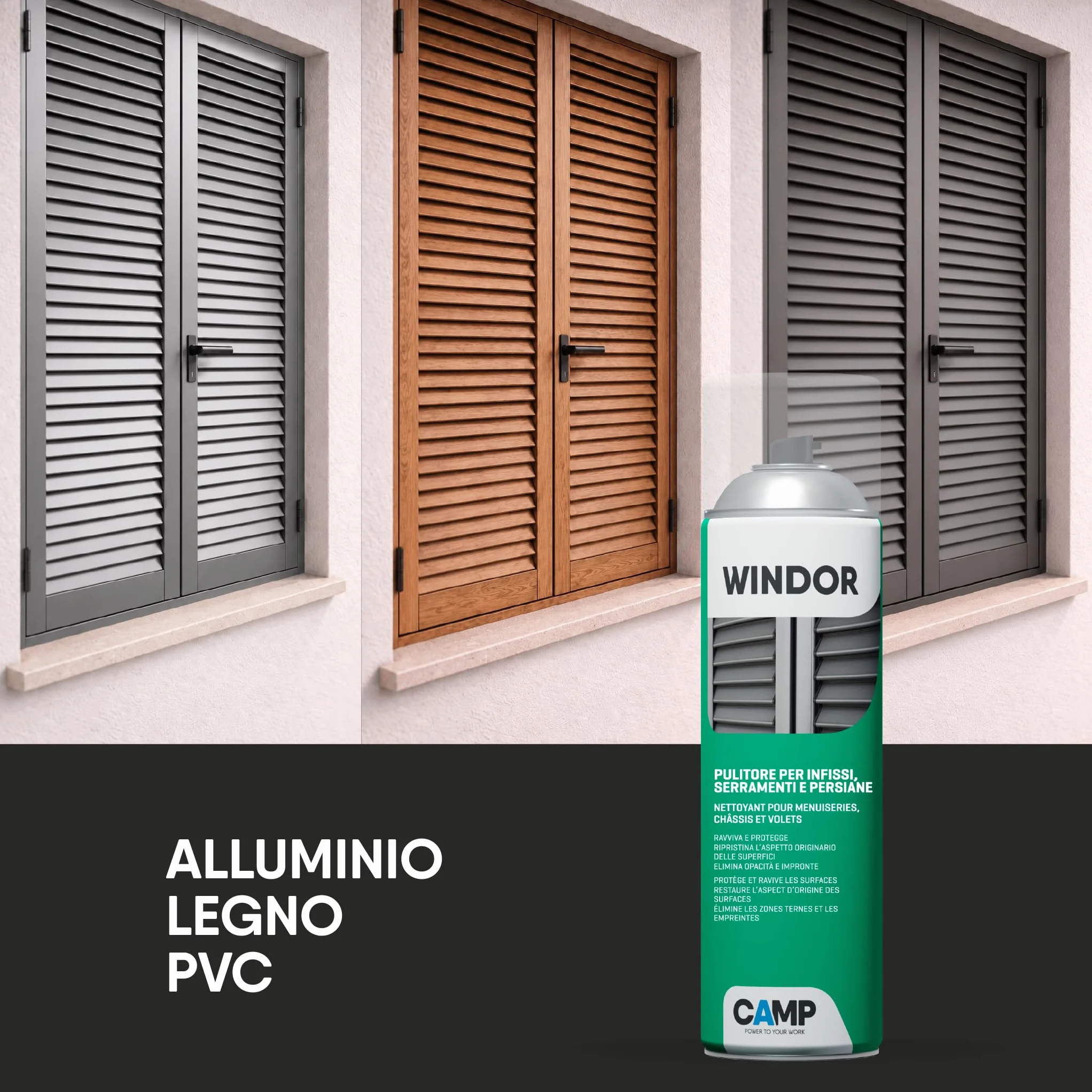 CAMP Windor Spray: Pulitore Ravvivante Protettivo per PVC, 500 ml