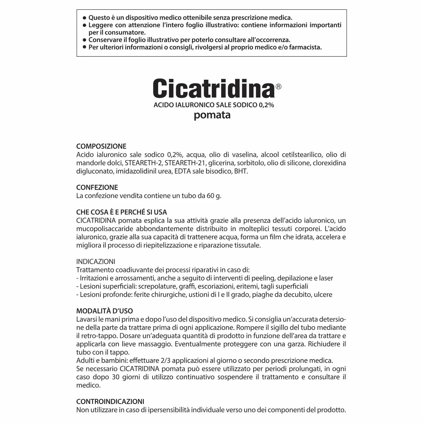 FARMA-DERMA Cicatridina Pomata 60g Acido Ialuronico Sale Sodico 0,2% | Riparazione Barriera Cutanea | Irritazioni, Arrossamenti, Lesioni Superficiali e Profonde | Uso Cutaneo Adulti e Bambini