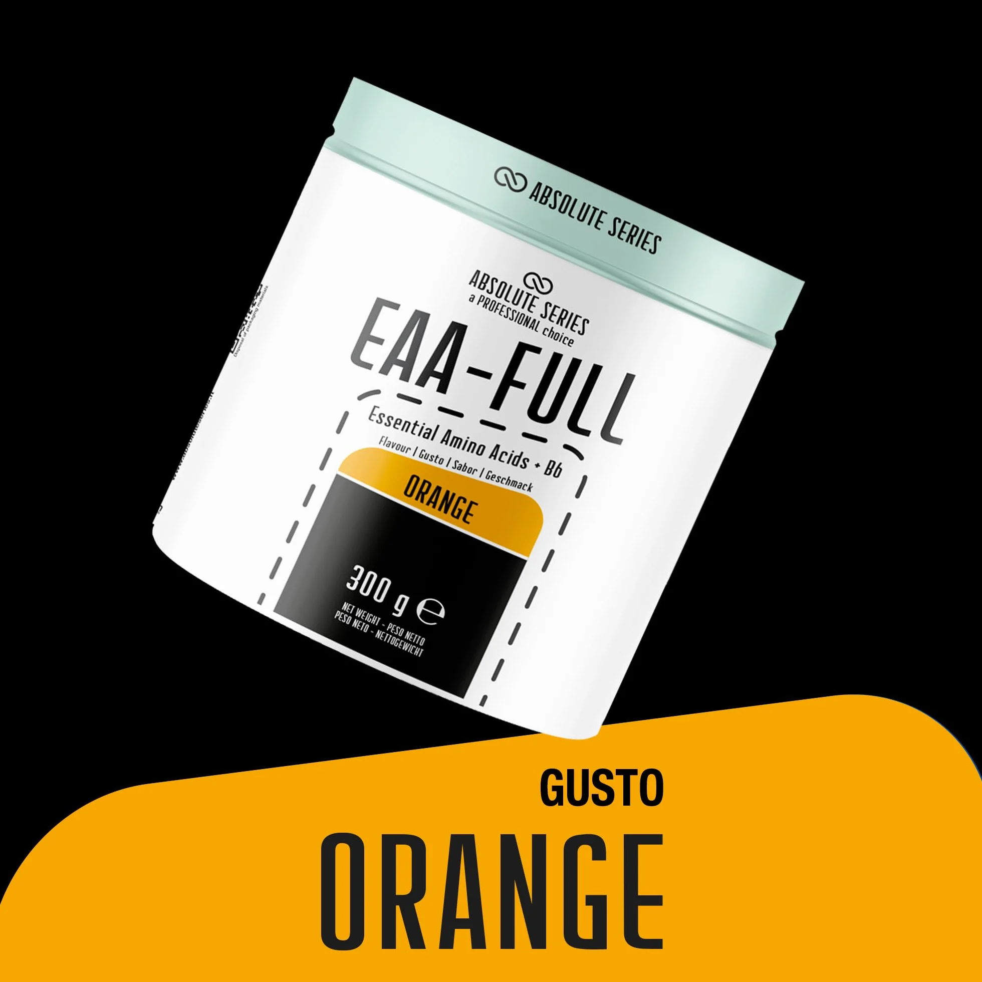 anderson Aminoacidi Essenziali – Arancia 3/8 bcaa ramificati + vitamina B6 – 300g, in polvere 0 zuccheri aggiunti, senza glutine, absolute series EAA-FULL – made in italy