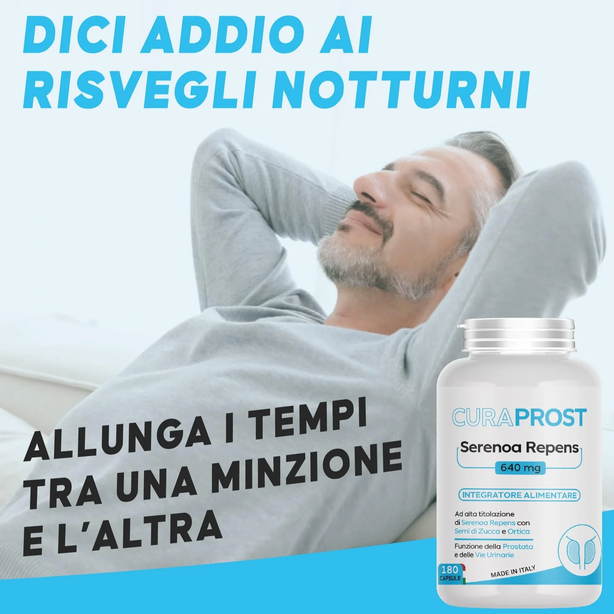 Serenoa repens prostata Integratore 640 mg 180 Capsule Saw palmetto Formula Complex integratore Uomo benessere delle vie Urinarie