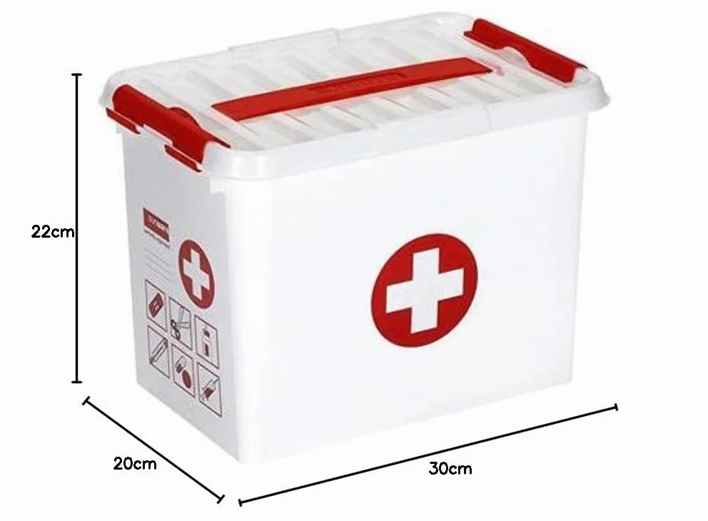 Sunware Q-Line Valigetta Pronto Soccorso Vuota 9L 30x20x22,3cm Cassetta Medica Kit Primo Soccorso Casa Auto