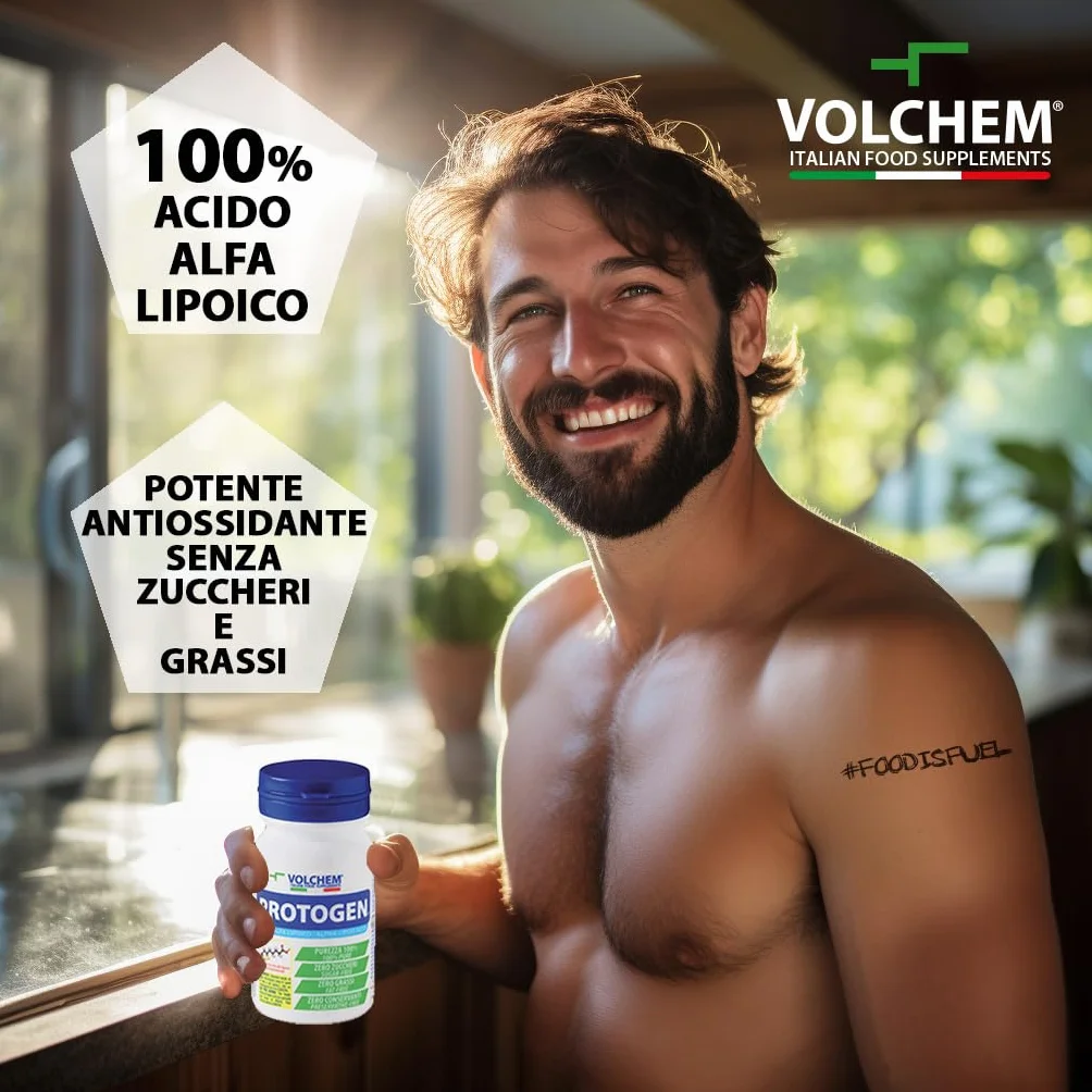 Volchem Protogen Integratore Alimentare Acido Alfa Lipoico Antiossidante 100 Compresse 75 g