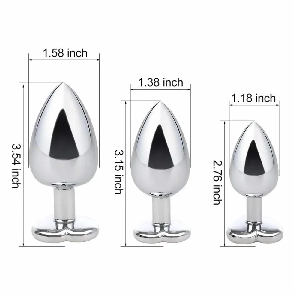 Plug per ano a 3 Pezzi, Set di Giocattoli S+ M+ L, Diamanti a Cuore Deluxe, Blu