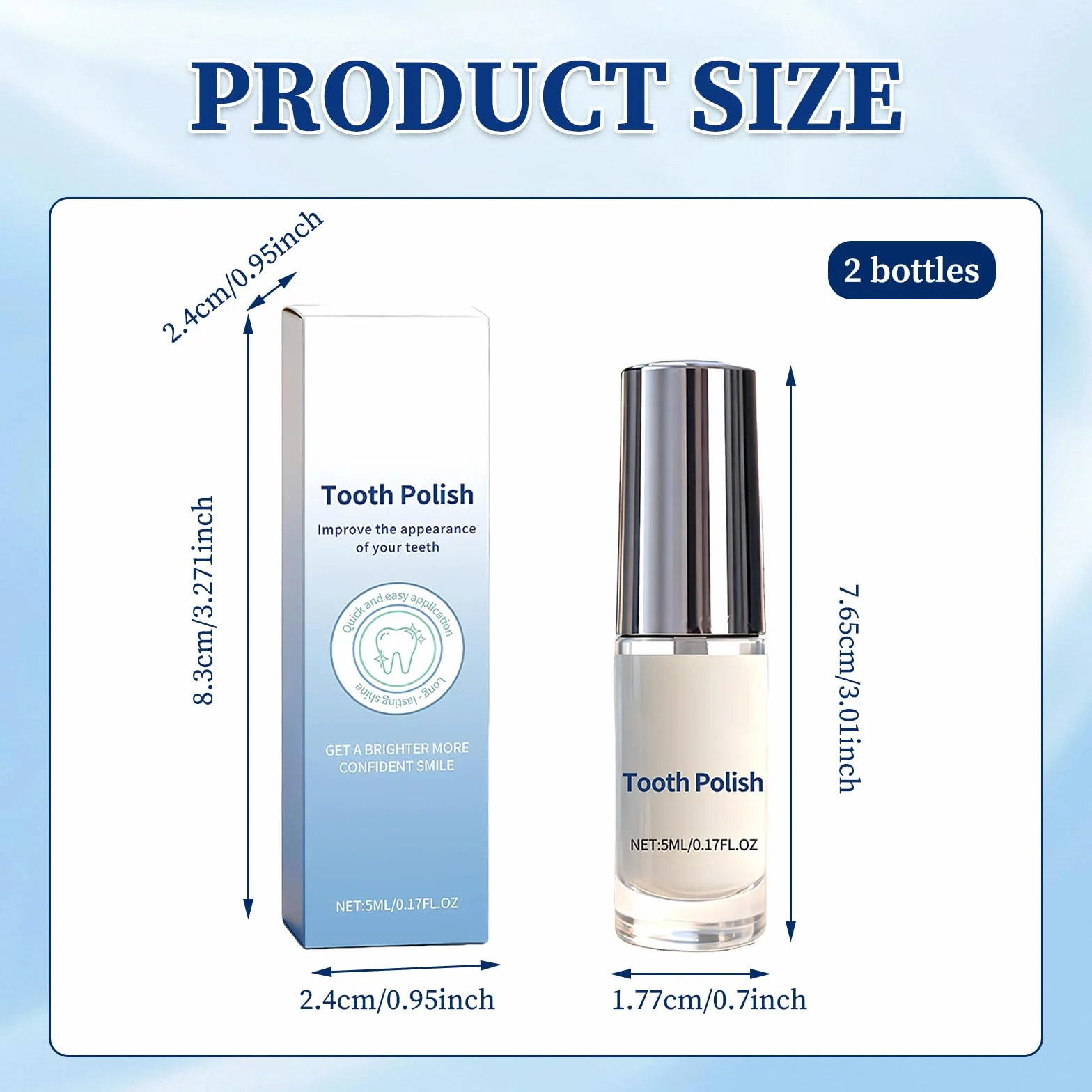 Tooth Paint 5ml*2 - Sbiancante Dentale, Formula Delicata, Rimuove Macchie Sorriso Bianco
