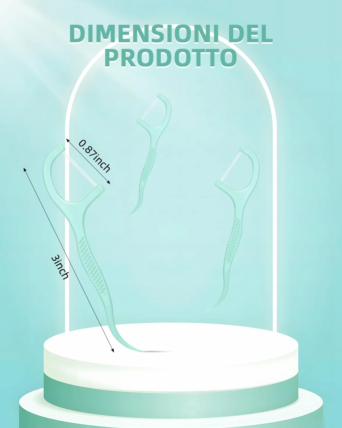 300 Filo Interdentale a Doppia Linea alla Menta per la Cura dei Denti - Archetti filo interdentale per Rimuovere la Placca e i Residui di Cibo