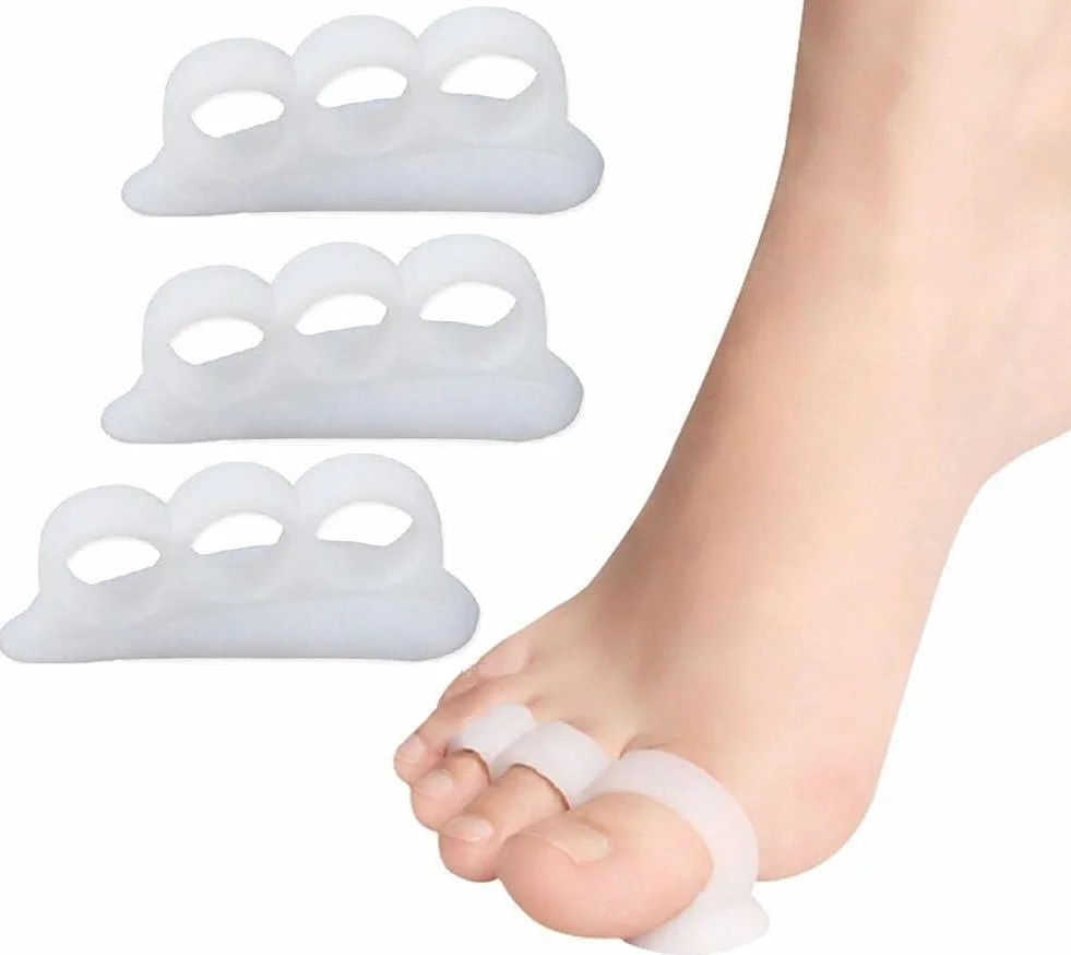 Separatori dita dei piedi in gel in silicone per sollievo dal dolore dita a martello, 4 pz