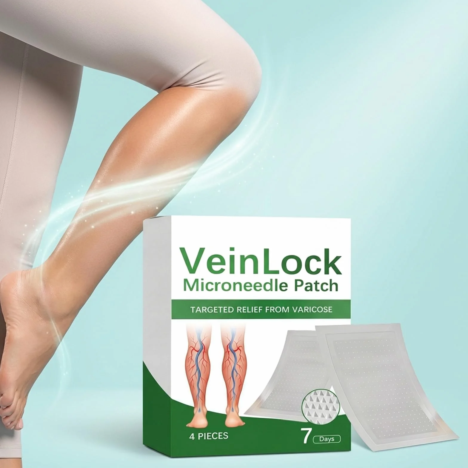 Cerotti Microaghi per la Cura delle Gambe, Patch Trasdermici per Varicosi e Sollievo da Vene Gonfie, Fascia Elastica Traspirante per un'Azione Profonda e Duratura (1)