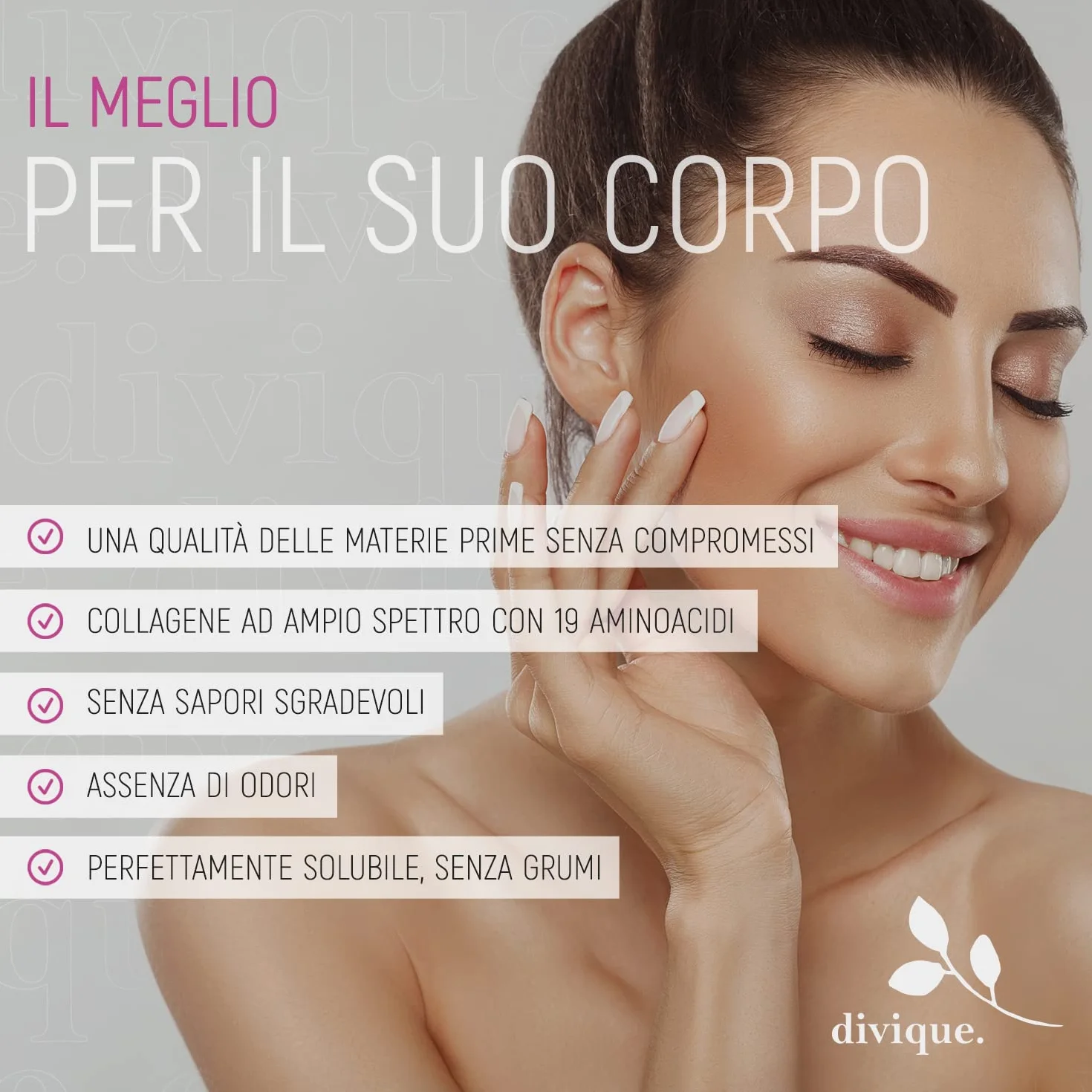 Divique Complesso Premium Polvere di Collagene Tipo 1,2,3,5,10 500g Peptidi Idrolizzati 100% 10.000 mg Insapore