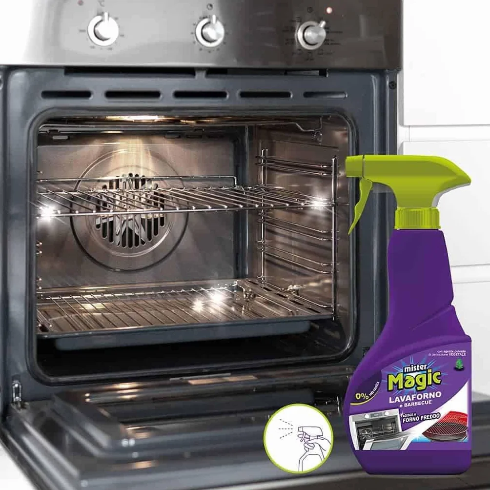 Mr Magic Detergente Lavaforno e Barbecue, Rimuove Grasso e Residui Ostinati, Agisce a Forno Freddo, con Detergente di Origine Naturale, 500 ml