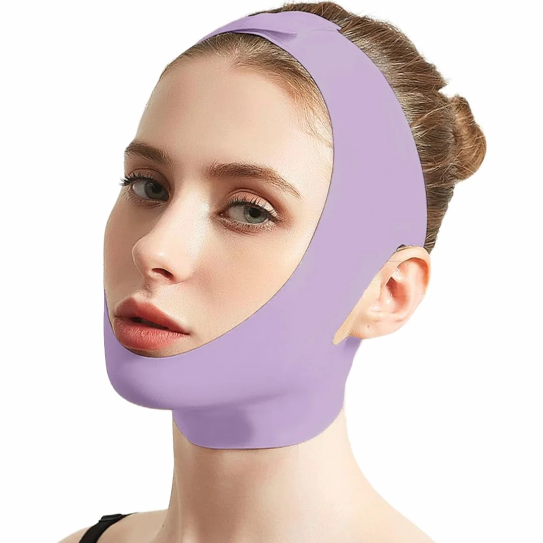 Cintura Sollevamento Viso V-Line Mento Guancia Cinghia Maschera Lifting Viola