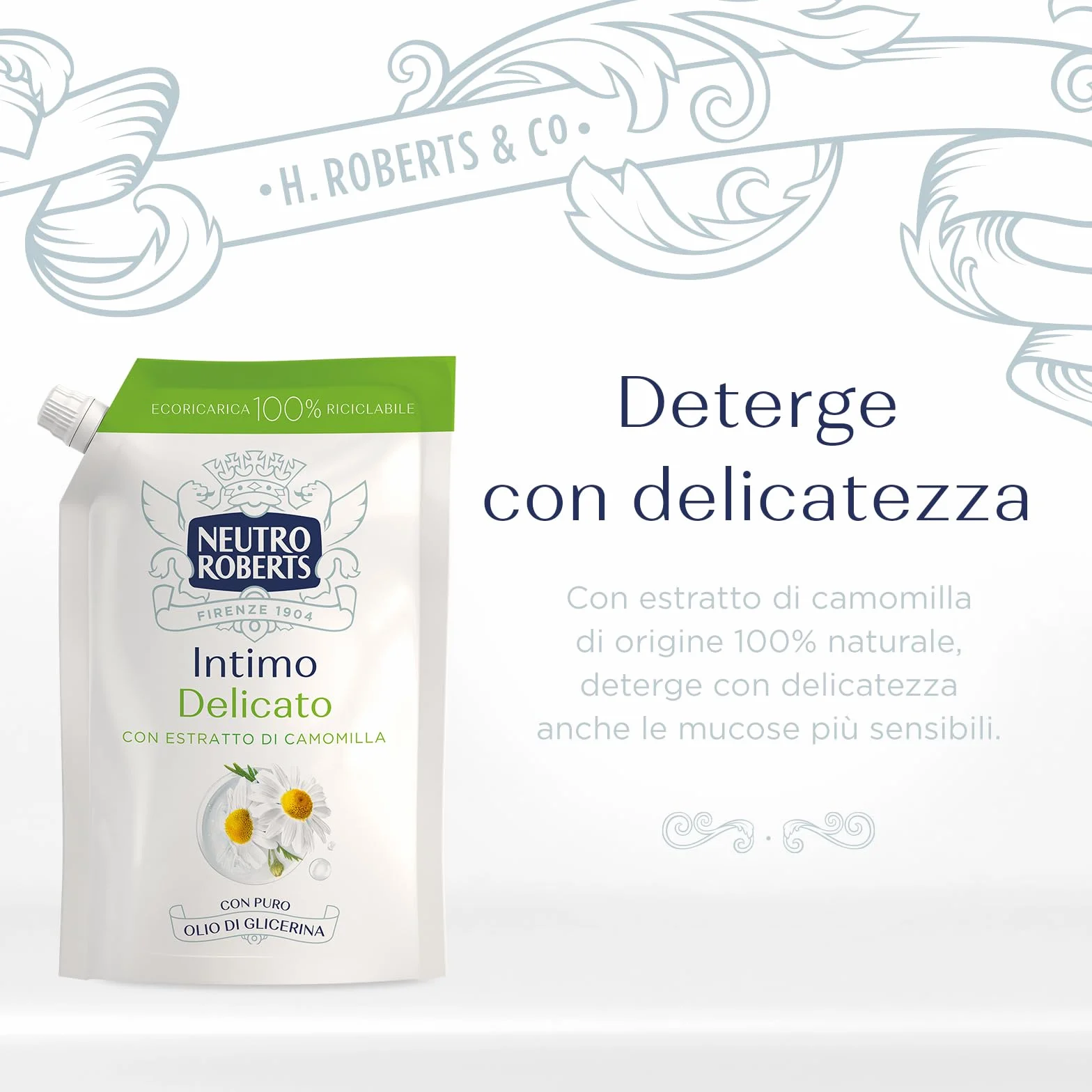Ecoricarica Detergente Intimo Delicato Ricarica Igiene Intima Camomilla 400 ml