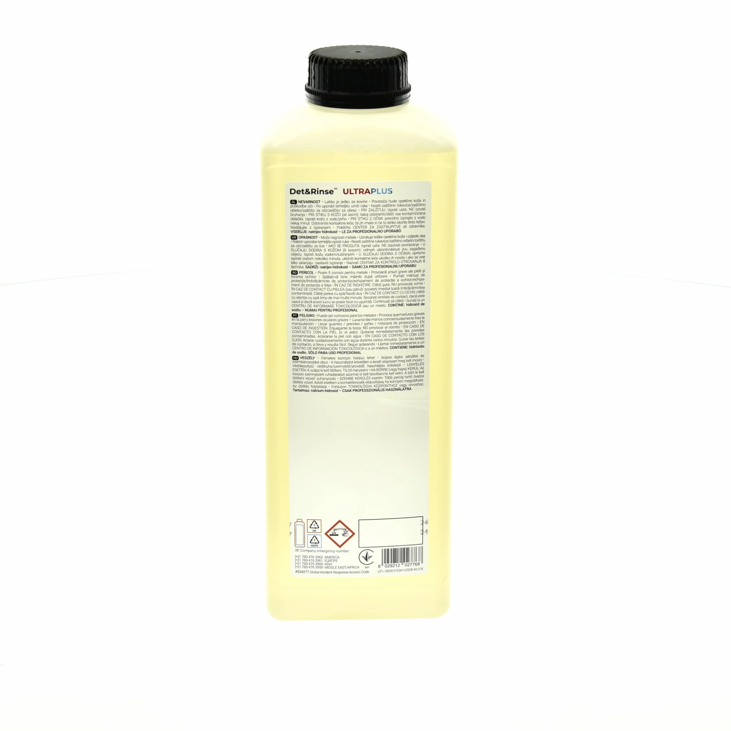 20 × 1 l Unox DET&RINSE Ultra Plus Detergente professionale per la pulizia automatica, prodotto speciale per ammortizzatori combinati e forni ad aria calda Mind.Maps ChefTop BAKERTOP