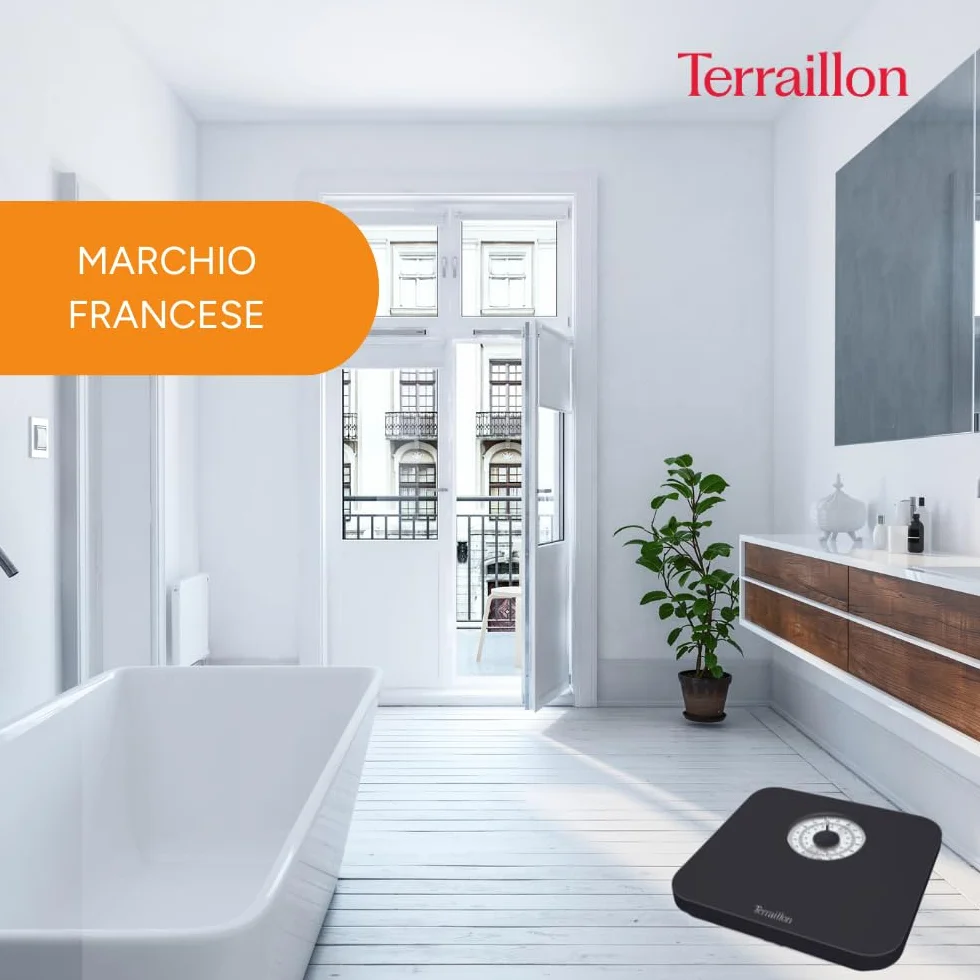 Terraillon - Bilancia pesapersone meccanica - Grande quadrante - Capacità 150 Kg - Modello "Nautic Nero"