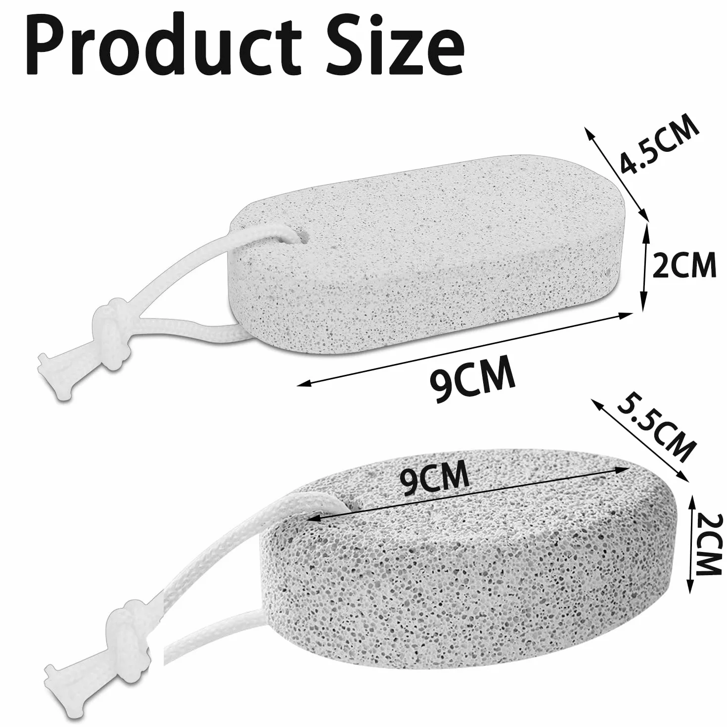 Pietra Pomice Naturale per Piedi e Mani, Lava Pedicure Tools Rimozione Callo Pelle Dura, 2 Pezzi