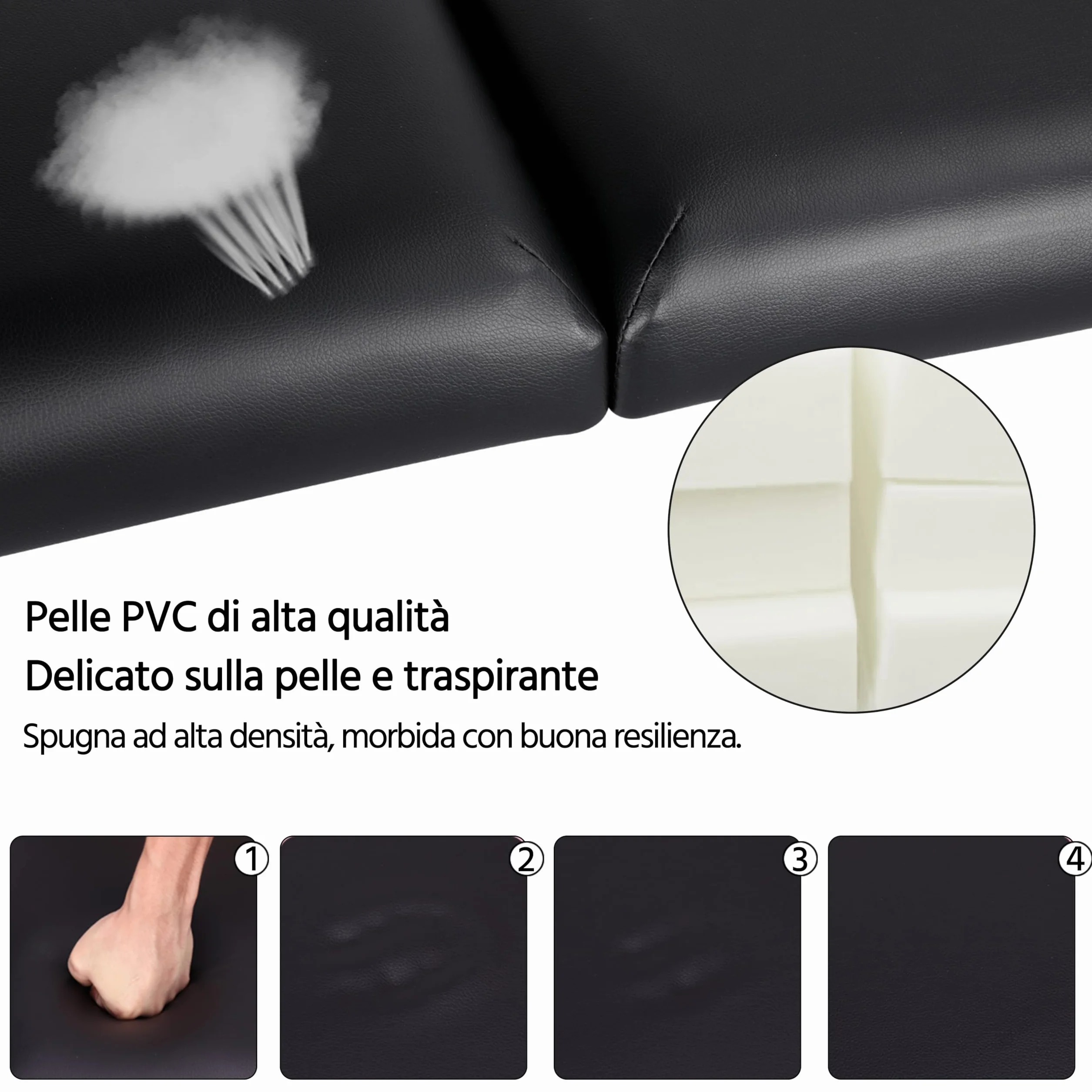 Yaheetech Lettino da Massaggio Pieghevole Portatile 2 Zone Portata 250 kg in Legno Faggio 213 x 70 cm per Fisioterapia Altezza Regolabile Poggiatesta e Briaccioli Rimovibili