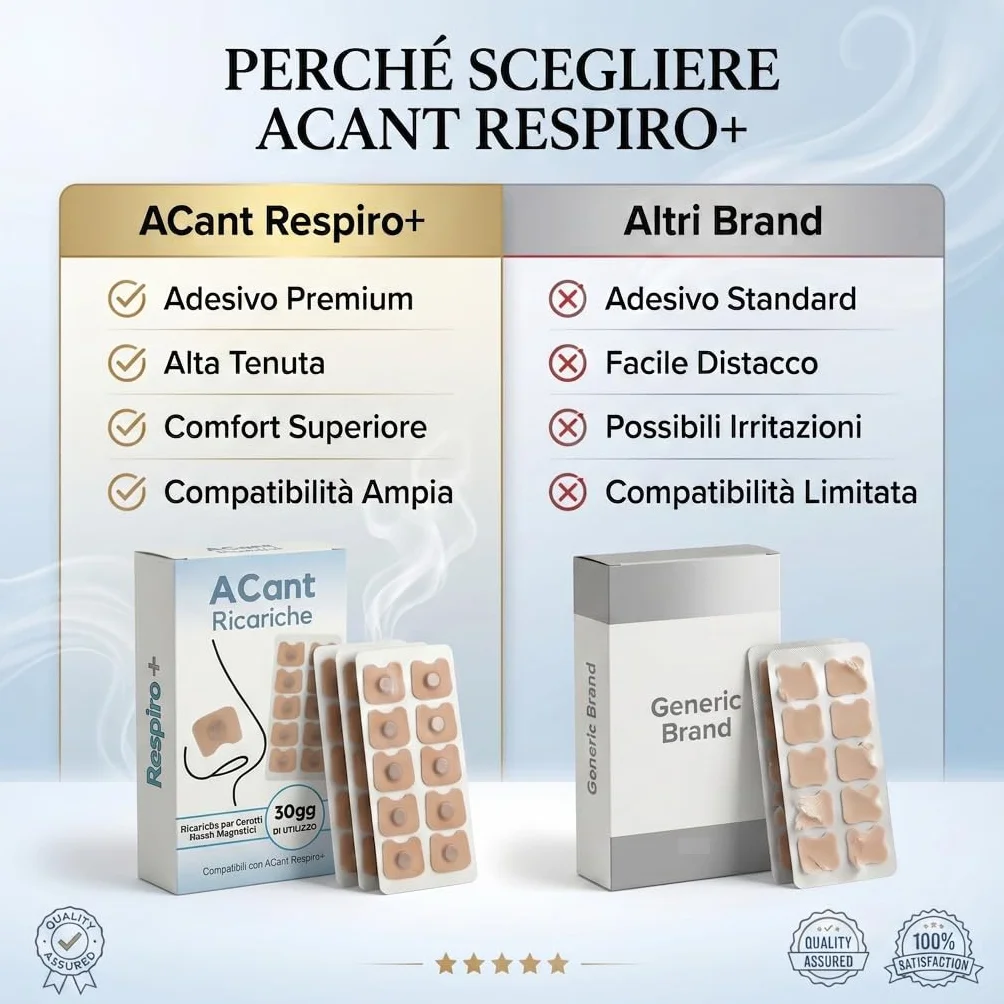 ACant Ricariche Cerotti Nasali Magnetici 60 Extra Forti Compatibili con Dilatatore Nasale