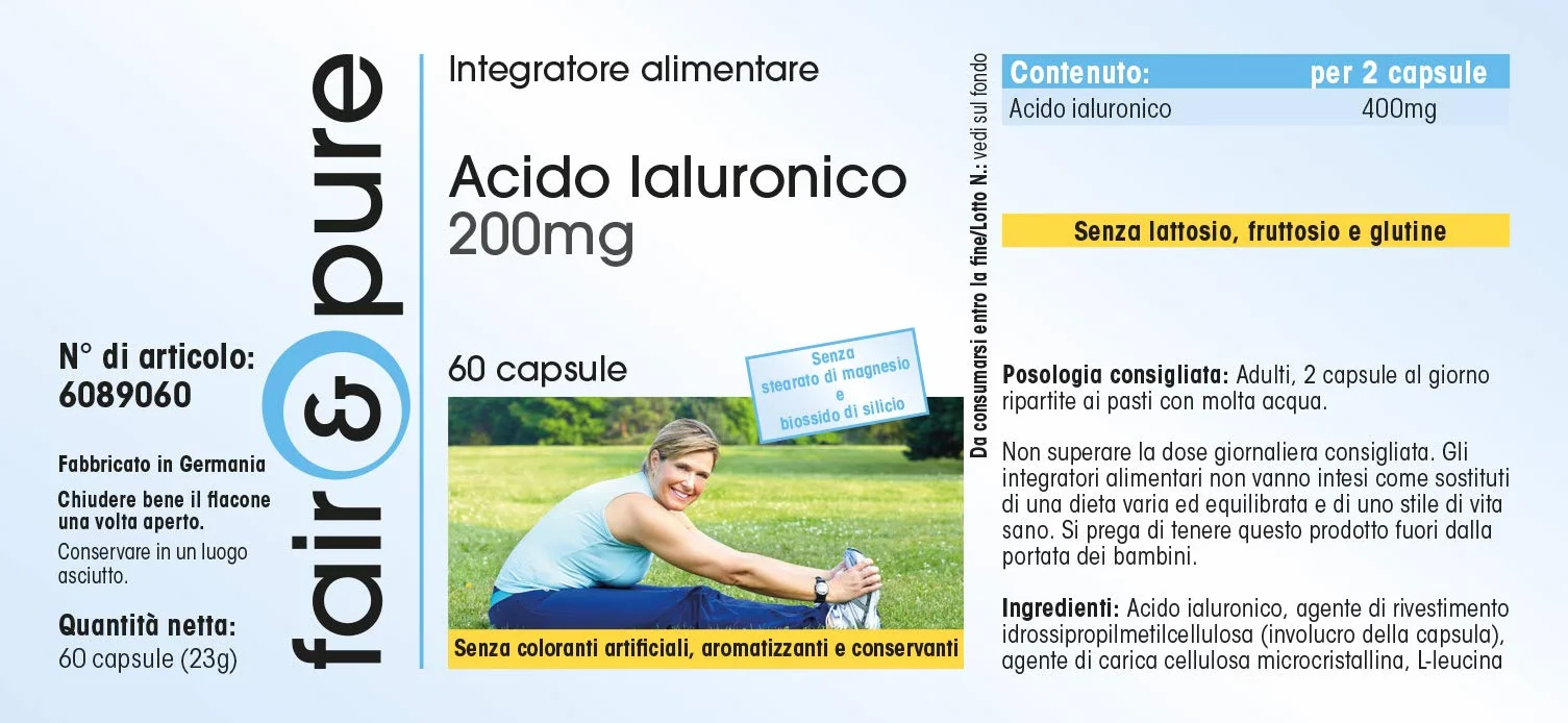 Fair & Pure Acido Ialuronico 200mg 60 Capsule Vegan