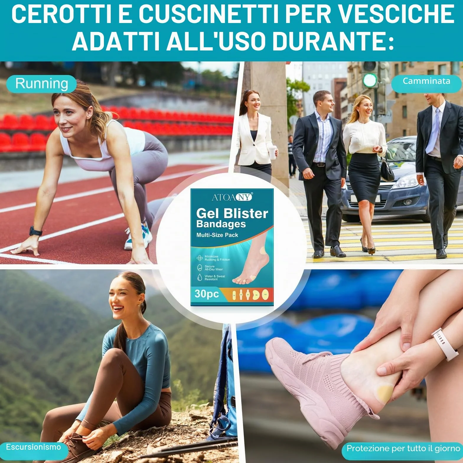 Cerotti a Bolle in Gel Idrocolloide Invisibili, Impermeabili per Talloni e Dita