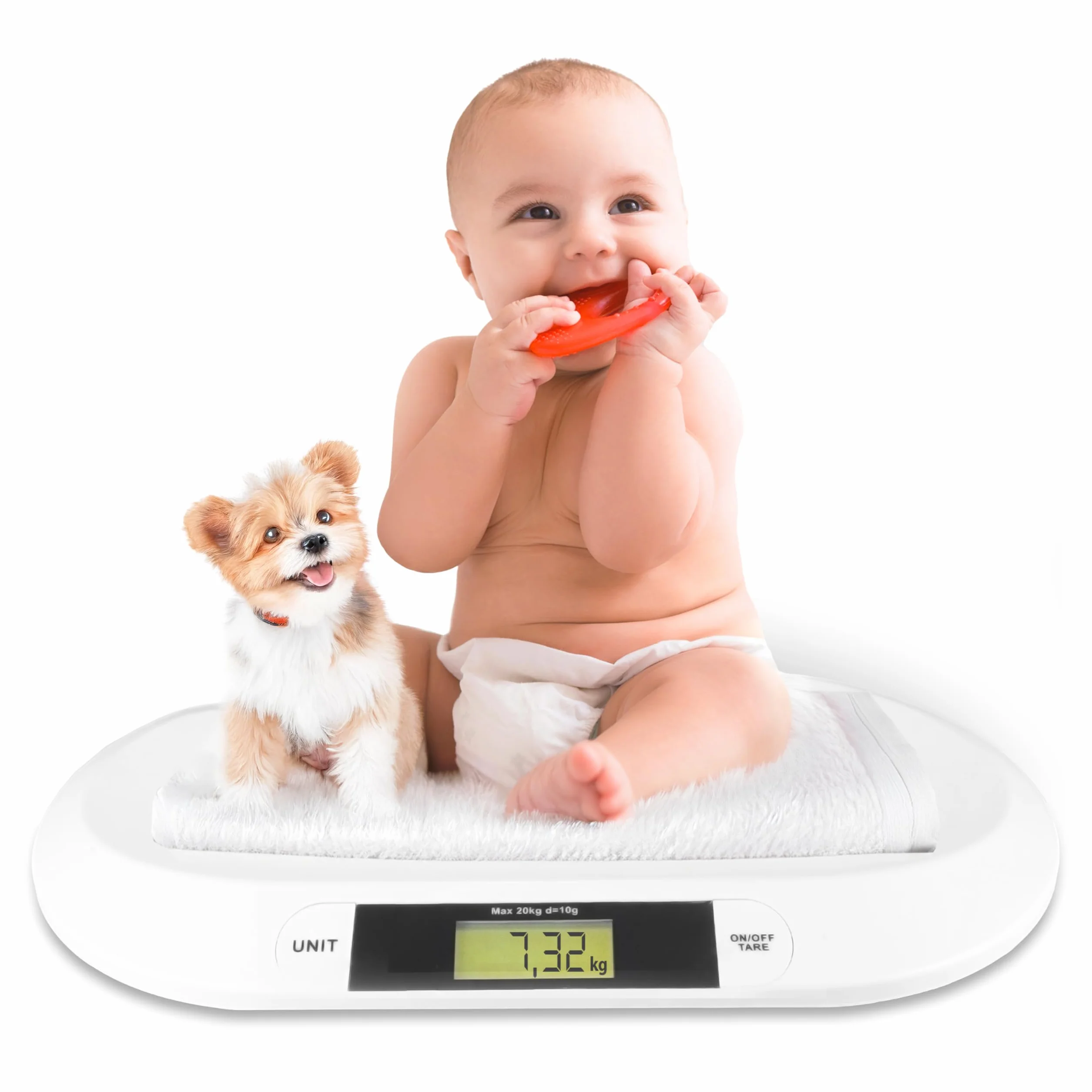 Silvergear Bilancia Digitale per Neonati 20 kg LED Bianco 54,5x31,5x3,5 cm