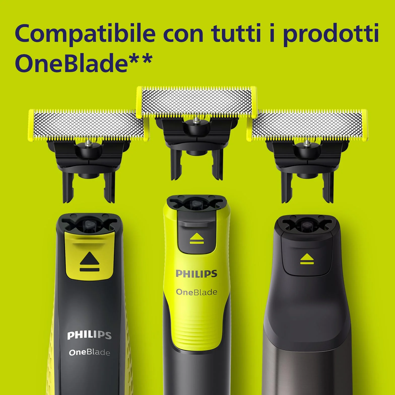 Philips OneBlade QP620/50 Rasoio Face & Body, Kit Corpo con 2 Lame, 1 Pettine Corpo, 1 Guaina Protettiva