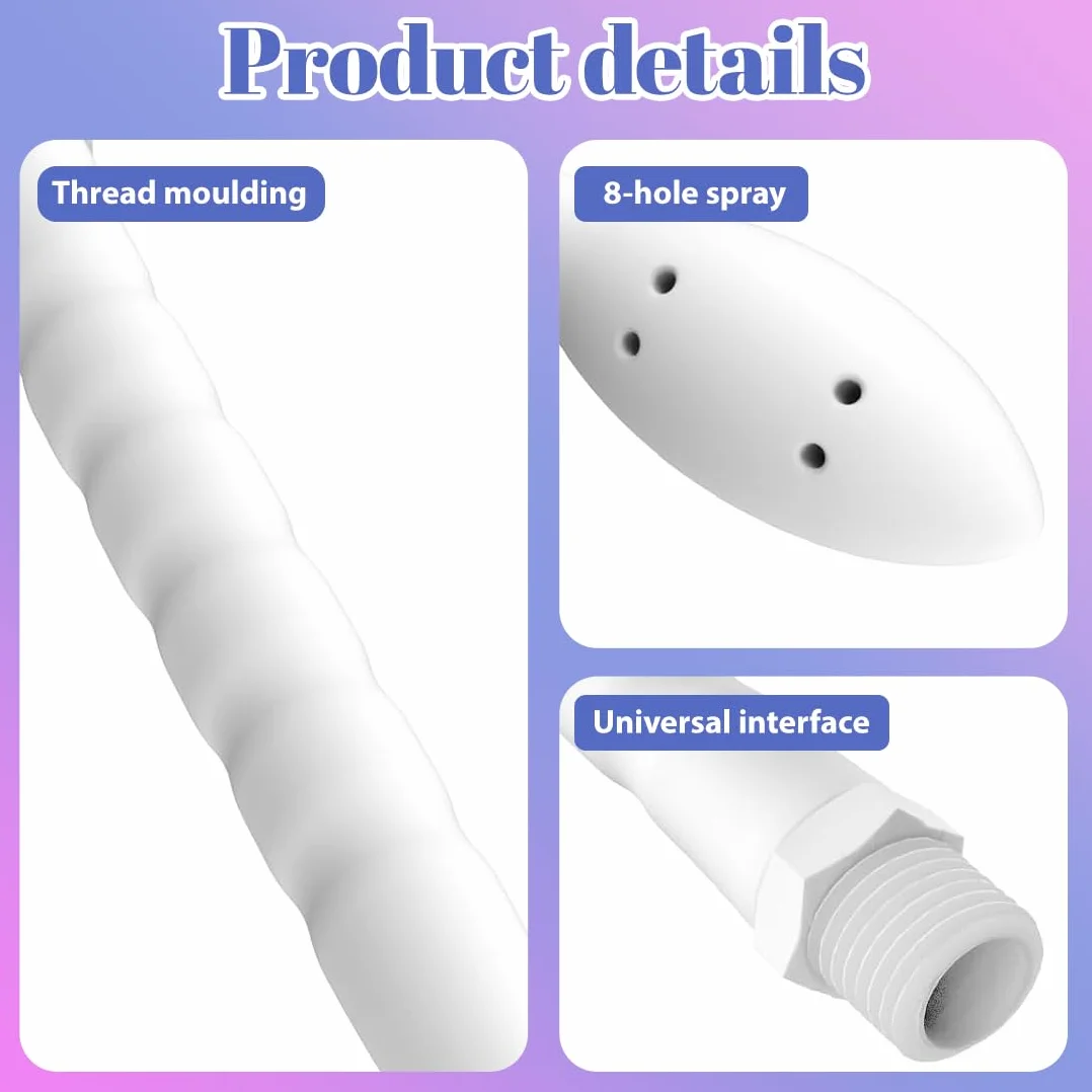 1 Pezzo Pulitore Vaginale Con 8 Fori,Silicone Doccetta Anale,Doccino Anale,Per la Pulizia Anale Colonic Sistema,Per Coppie Gay, Uomini e Donne(Bianco)