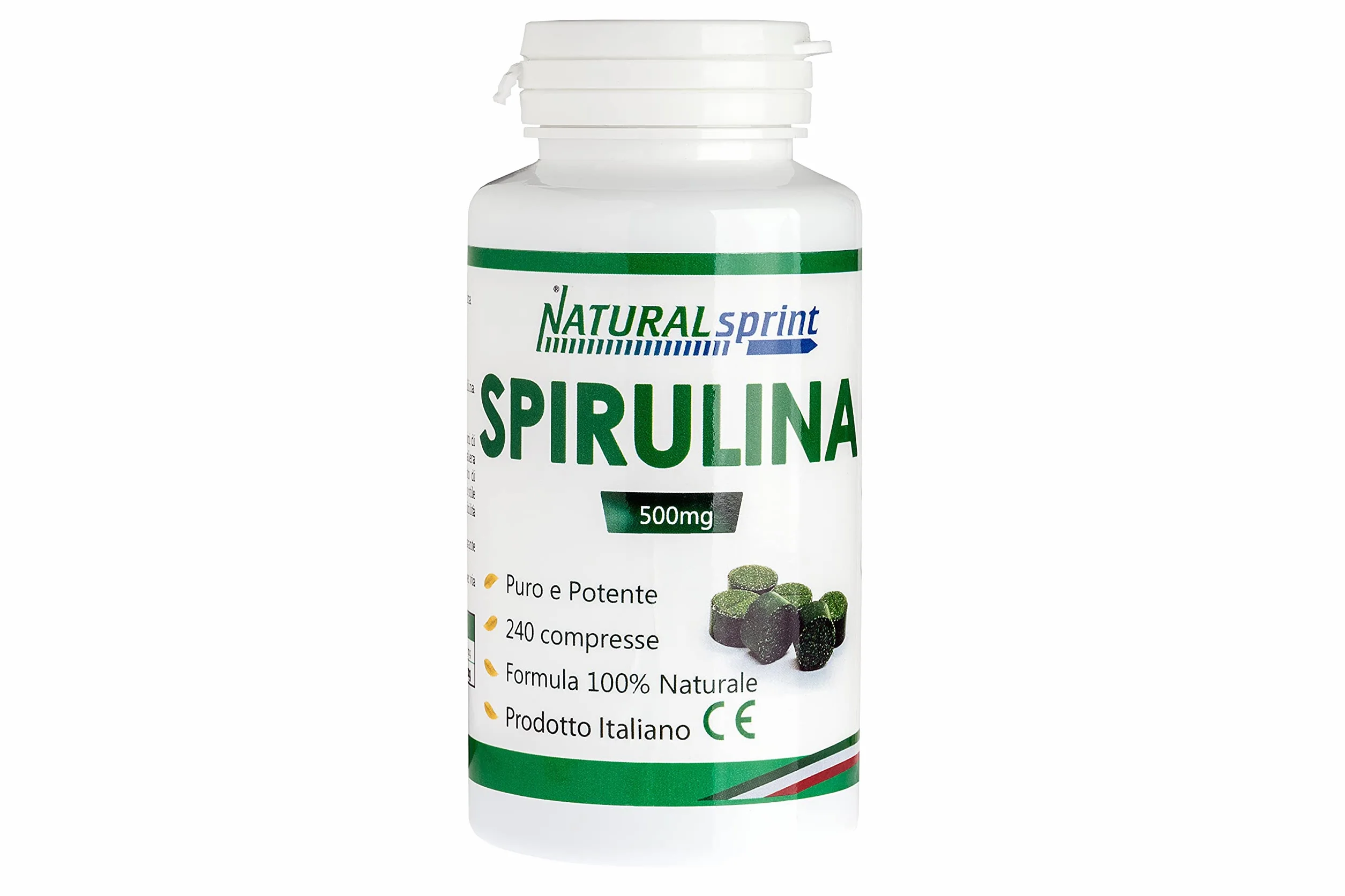Alga Spirulina 240 compresse Vegan No Ogm Made in Italy integratore proteico vitamine del gruppo B