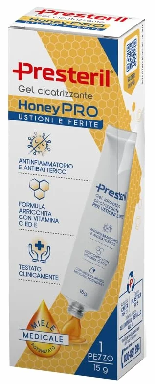 Presteril HoneyPRO - Gel Cicatrizzante per Ustioni e Ferite, 15g