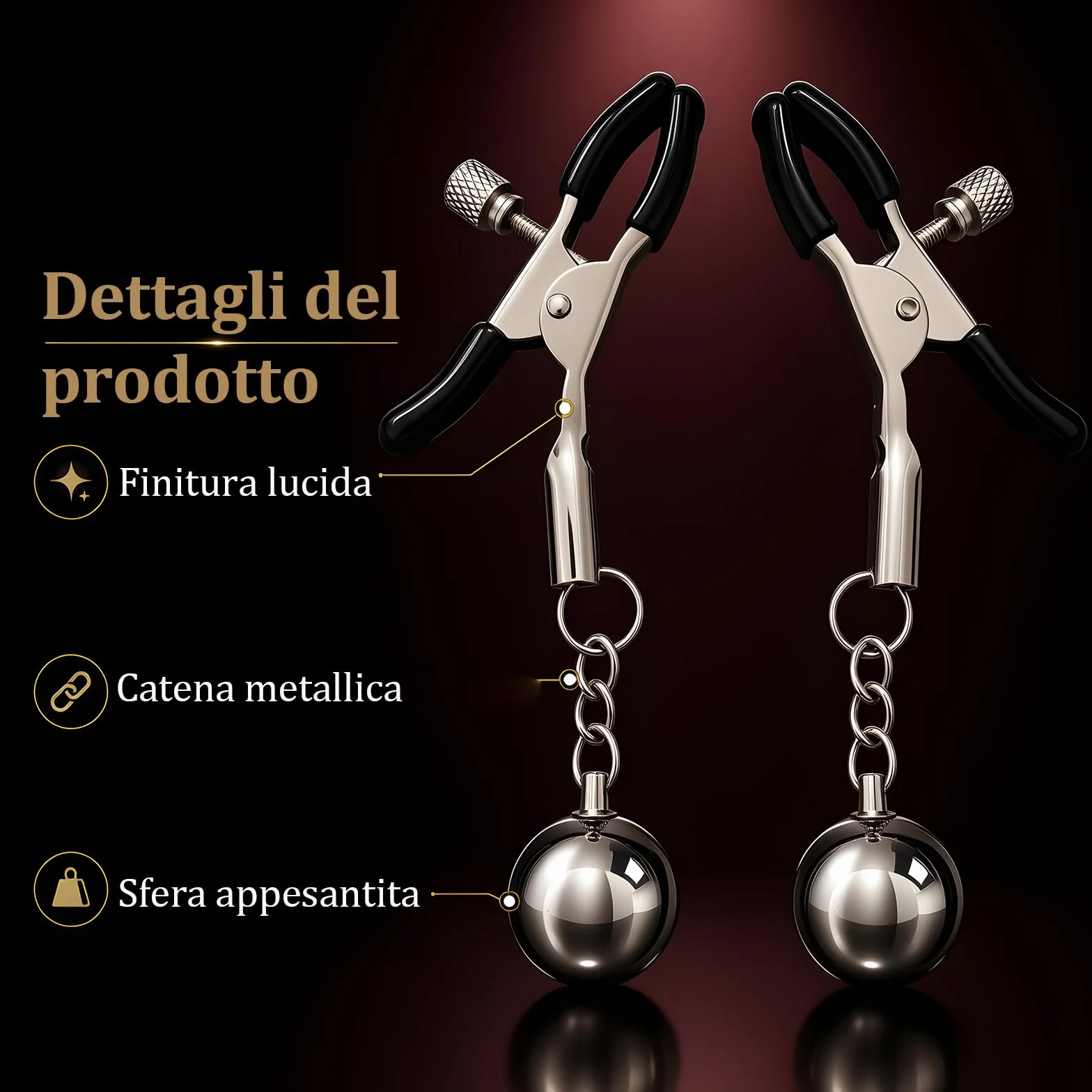Pinze per Capezzoli Donna Morsetti per Capezzoli Regolabili Stimolatore Clitoride Femminile Labia Clip BDSM Giocattoli Sessuali per Uomini e Donne SM Bondage