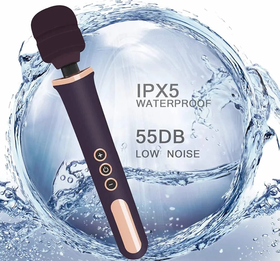 Massaggiatore a bacchetta vibratore wireless ricaricabile Honey Jungle 5X velocità 10x Modalità Funzionamento silenzioso Imballaggio discreto (viola/oro)..