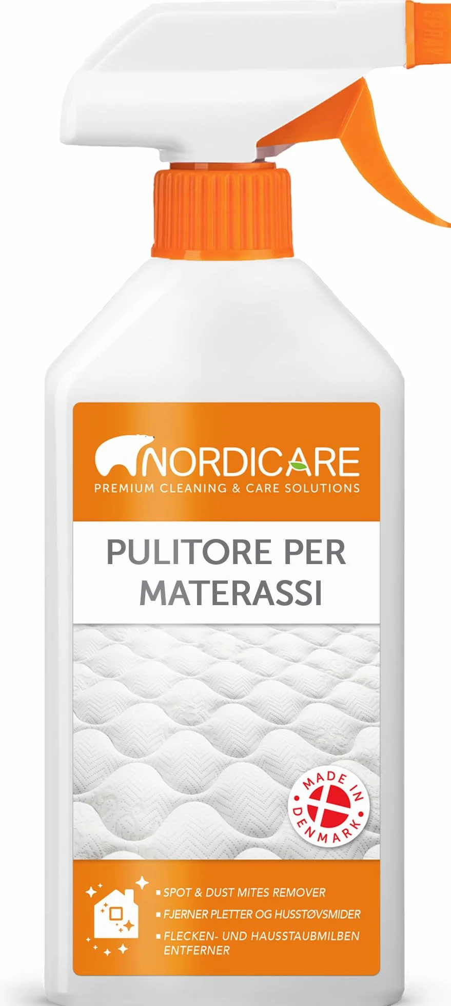 Nordicare Detergente Spray 500ml per Materassi e Biancheria da Letto Elimina Odori