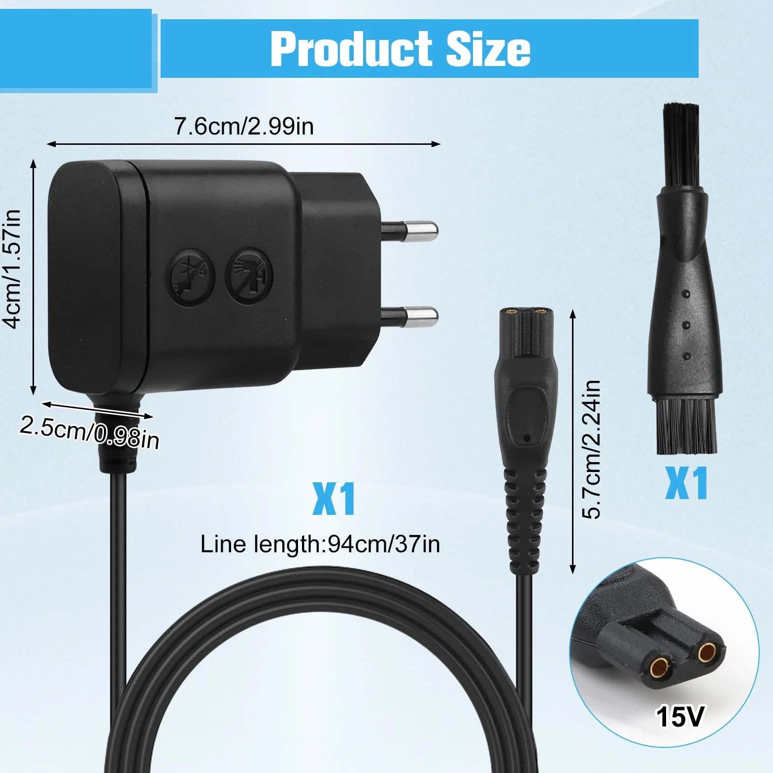 Caricabatterie Philips HQ8505 per Rasoi Elettrici 15V Adattatore