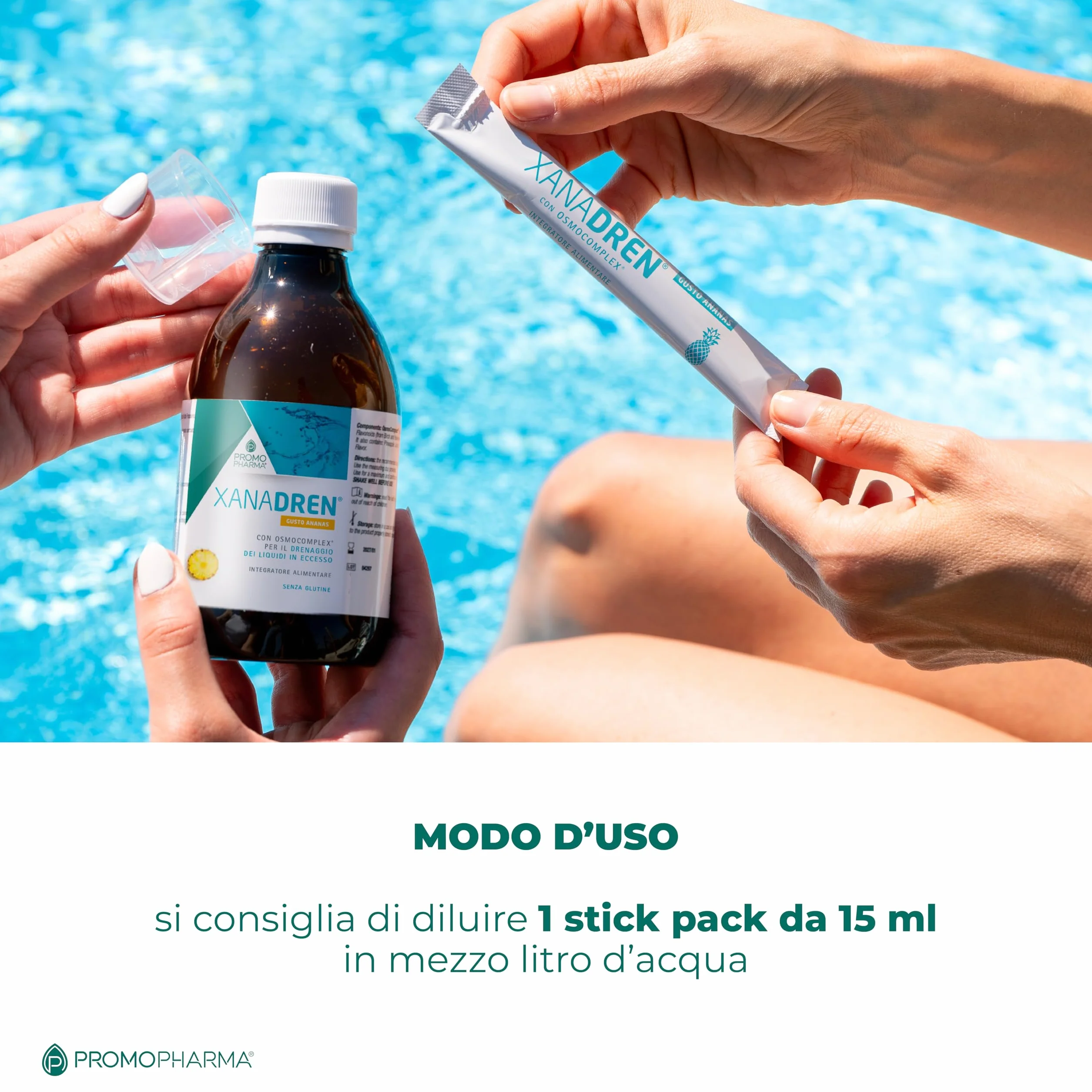 Xanadren MD Integratore Alimentare Betulla Pilosella Equiseto Ortica Drenante Diuresi Ananas 10 Stick 15 ml