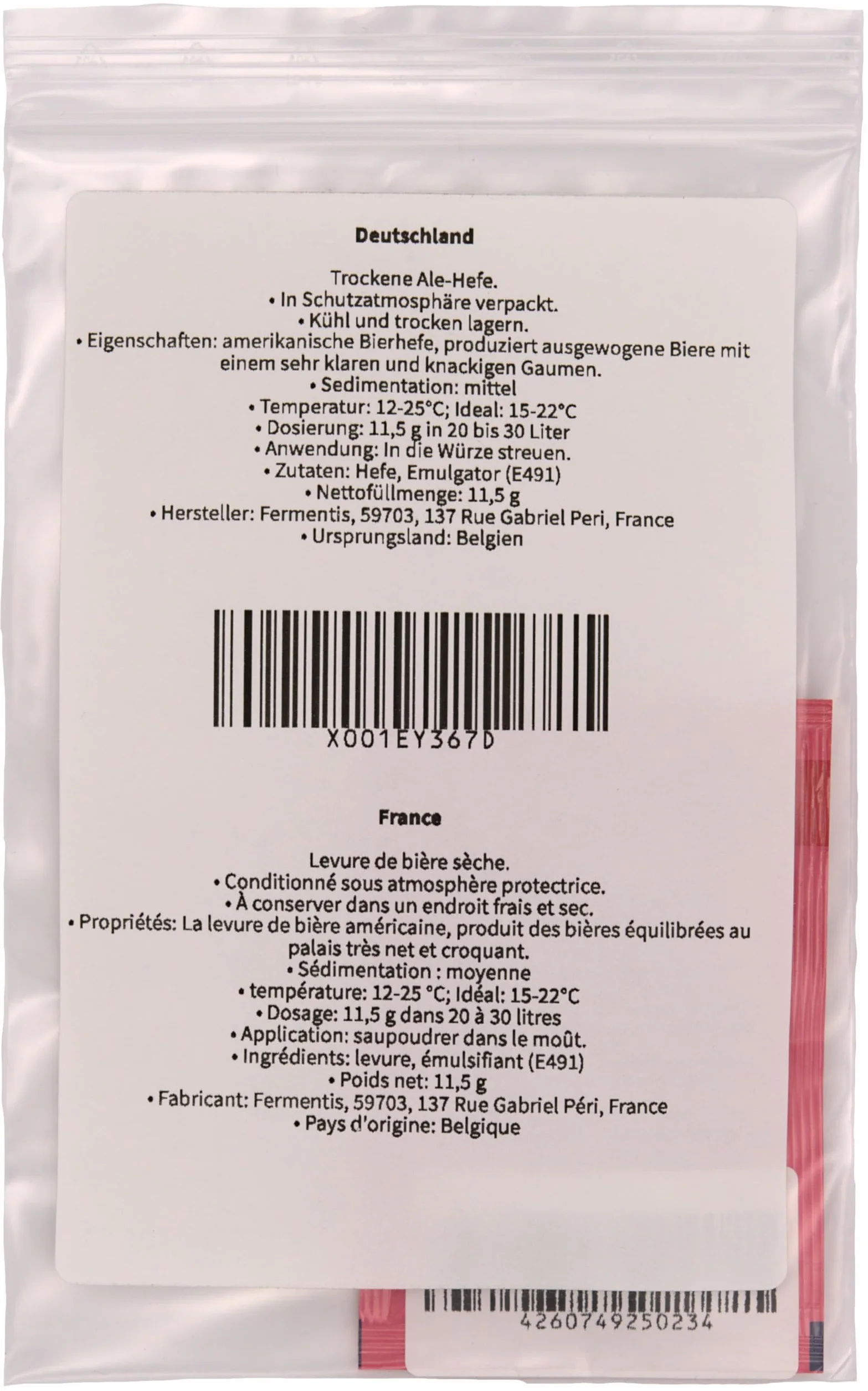 Fermentis lievito di birra US-05 W 34/70 S-33 S-23 ad alta e bassa fermentazione