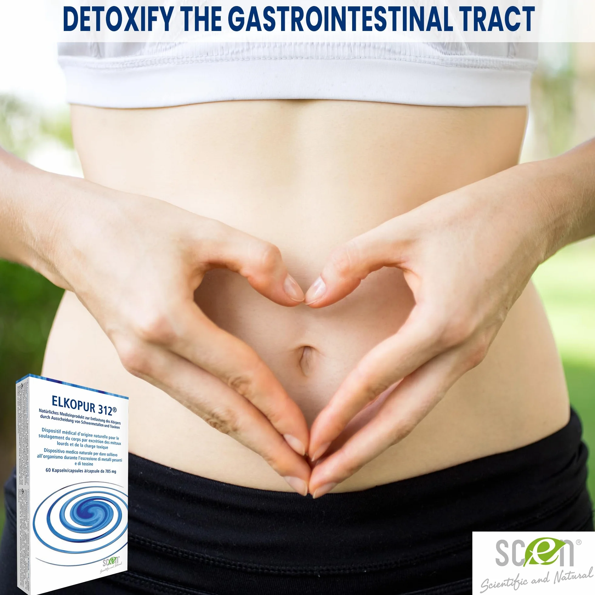 SCEN Elkopur312 Zeolite Pura Attivata 60 Capsule Detox Dispositivo Medico Classe 2A
