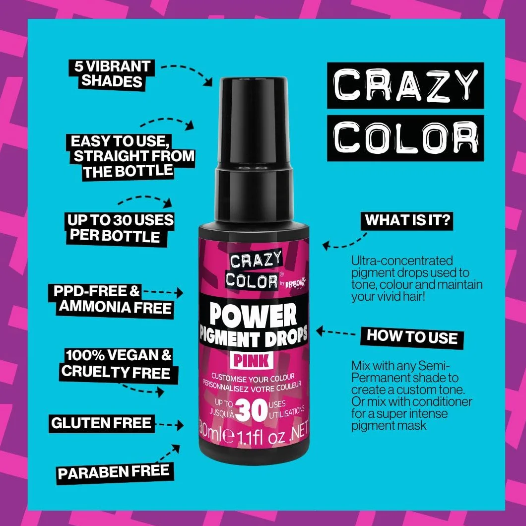 Crazy Color Power Drops Pink 30ml