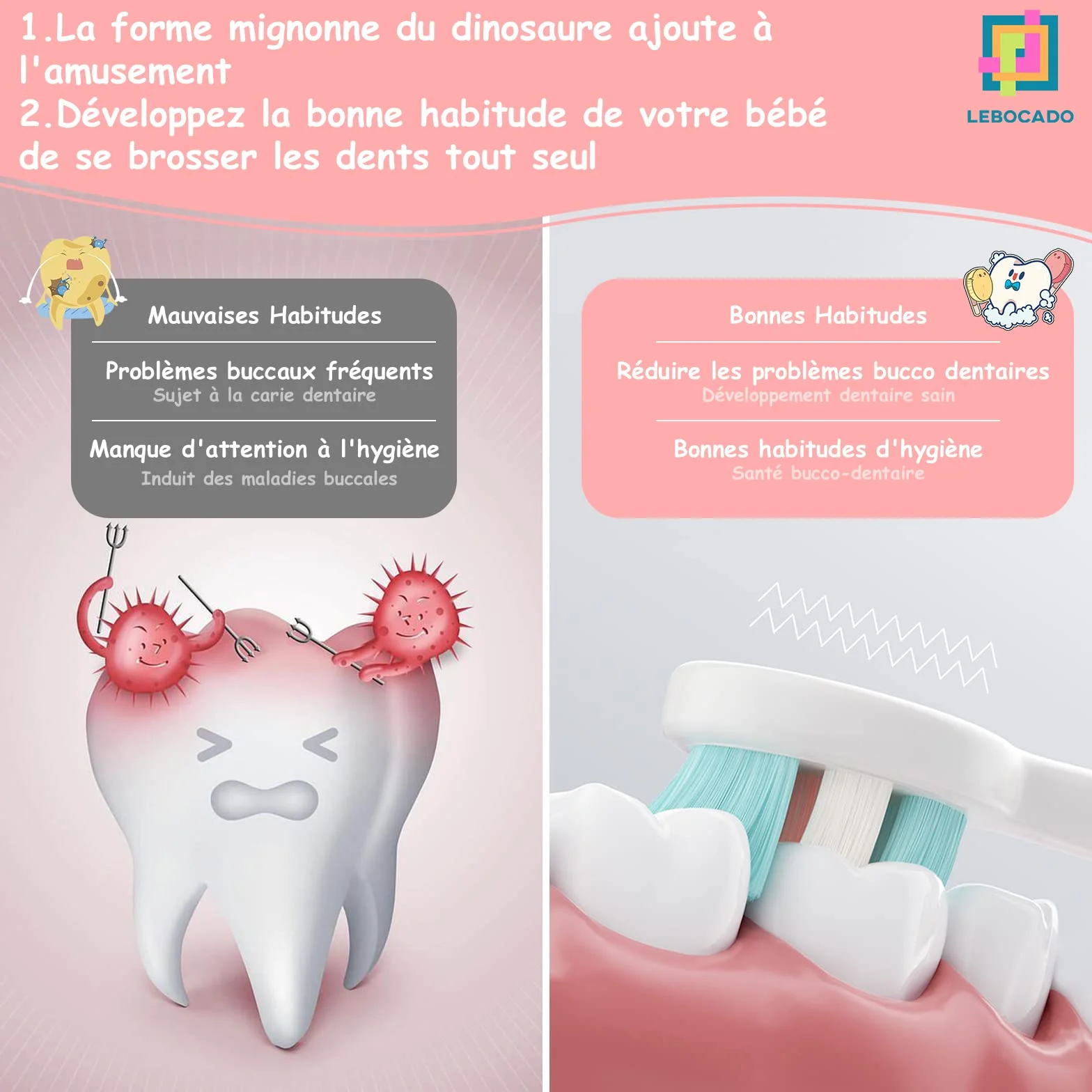Spazzolino da denti per neonati 0-7 anni, spazzolino da denti con setole extra morbide al 100% in gel di silice di grado alimentare, con clessidra timer orologio e scatola di