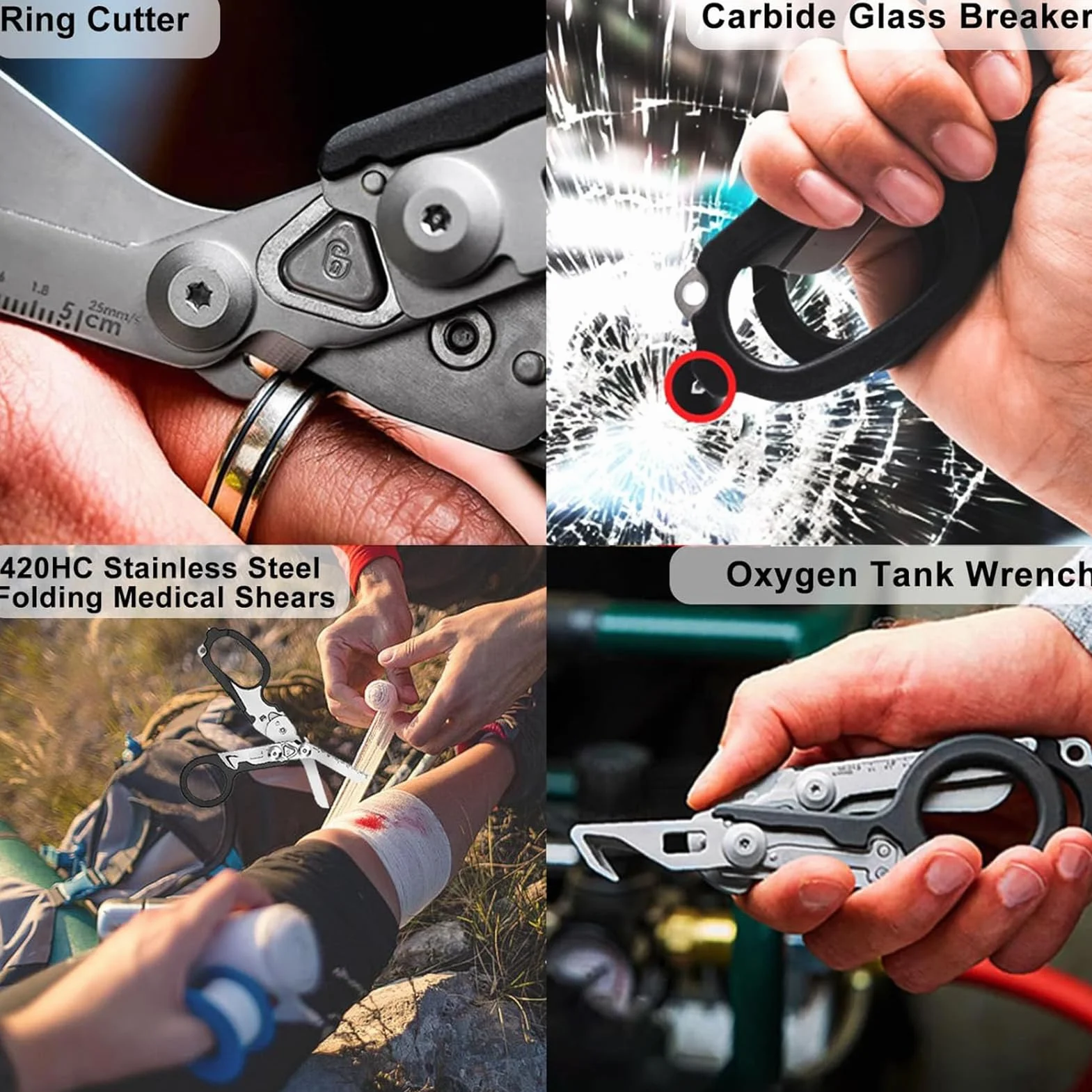 Forbici da trauma multifunzione in acciaio inox Raptor Response, nero