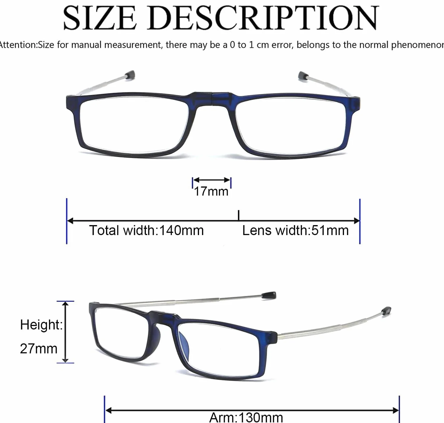 Hubeye Occhiali Da Lettura Pieghevoli Anti luce blu Con Asta Telescopica Scatola Elastica Portatile Ultraleggera alla Moda Per Uomo e Donna 2.50