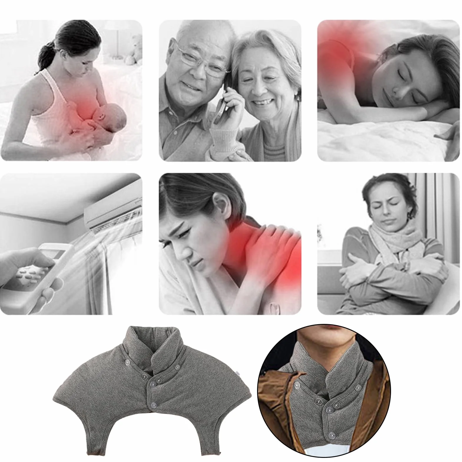 riscaldante per spalle e collo, caldo per schiena, spalle e collo, senza maniche, per la mamma