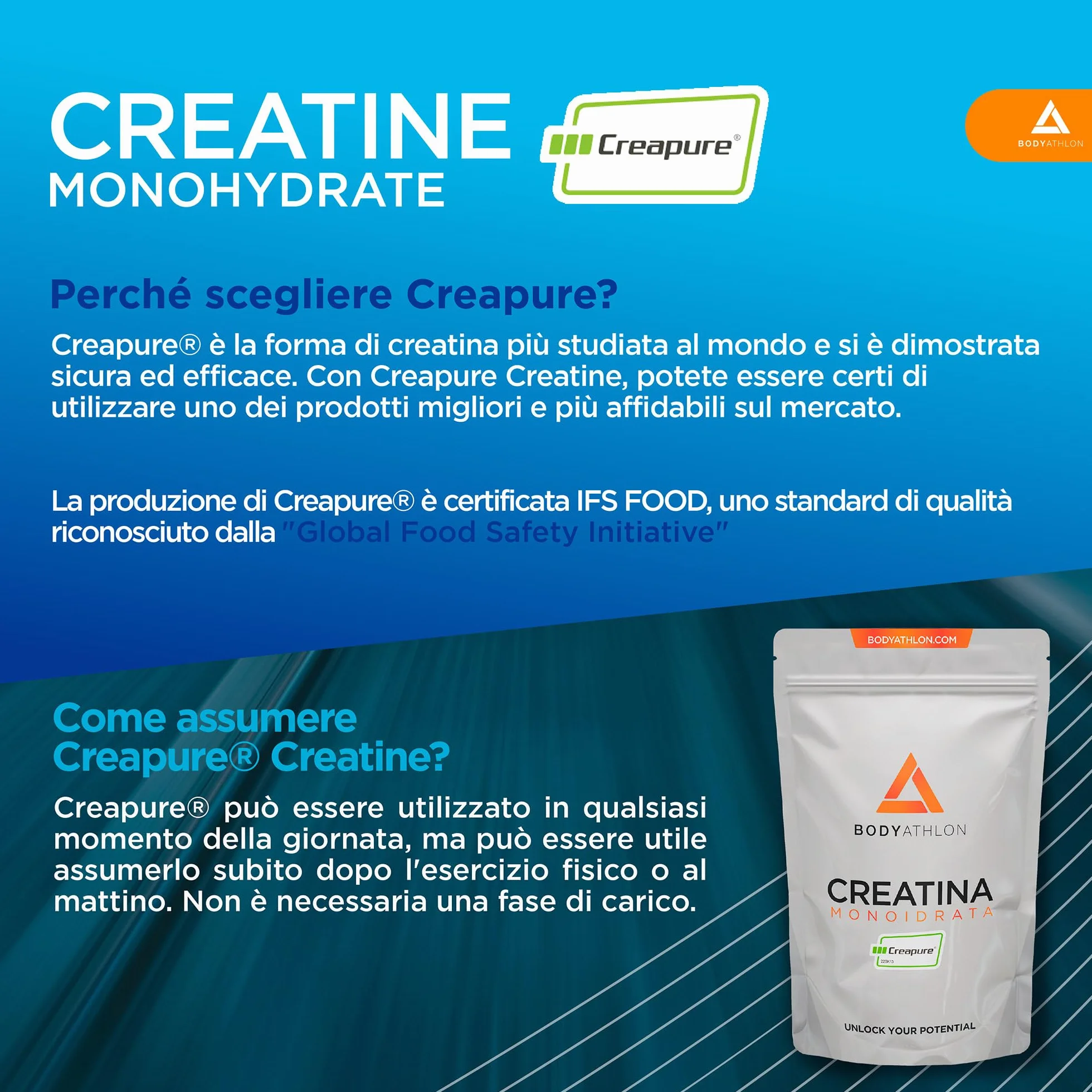 500g Creatina Creapure Polvere|Creatina Monoidrata Per Allenamento| Aumenta massa muscolare, forza e resistenza| Creatine Senza Glutine Fine, Solubile|+Dosatore, Vegan|Creatine Monohydrate|Bodyathlon