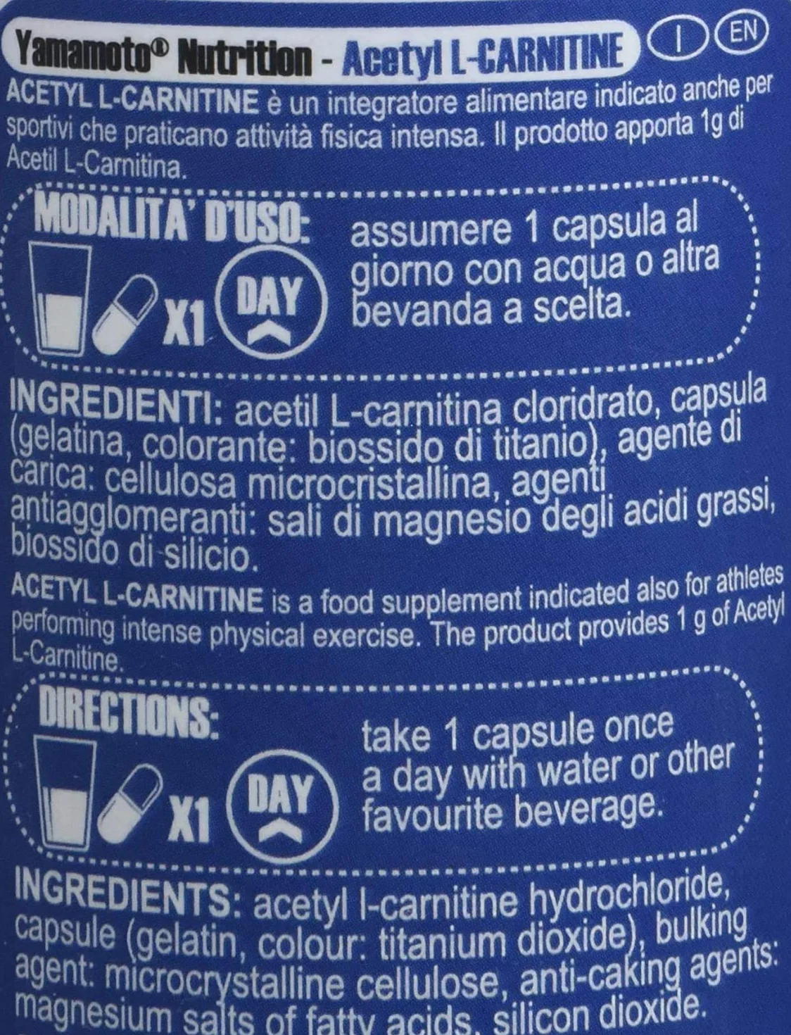Yamamoto Nutrition Acetyl L-CARNITINE 1000mg integratore alimentare a base di Acetil L-Carnitina 60 capsule (120 compresse (2 confezioni))