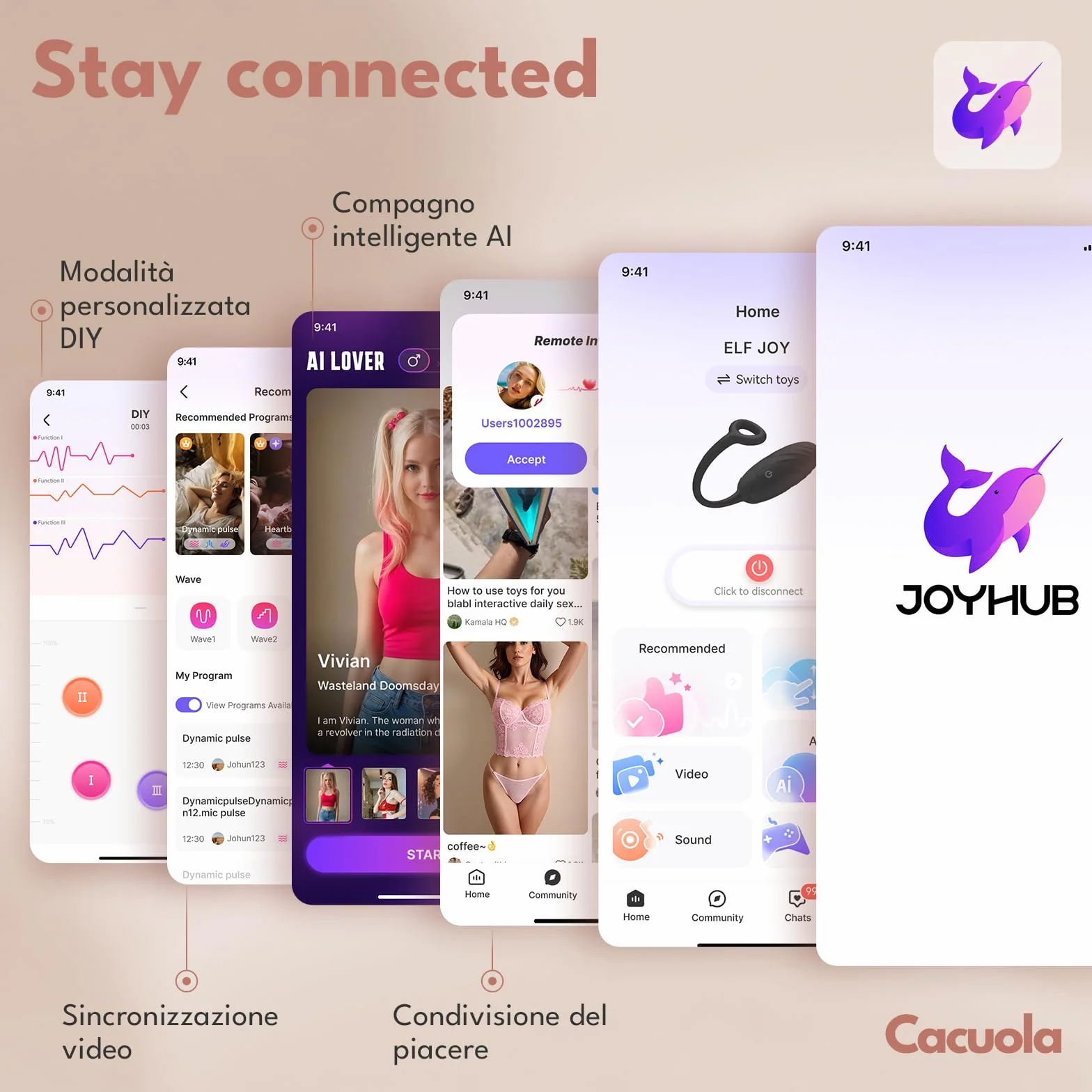 Sexytoysys Ovetto Vibrante Donna Telecomando Vibratore Punto G Squirting AI-Sync Wireless